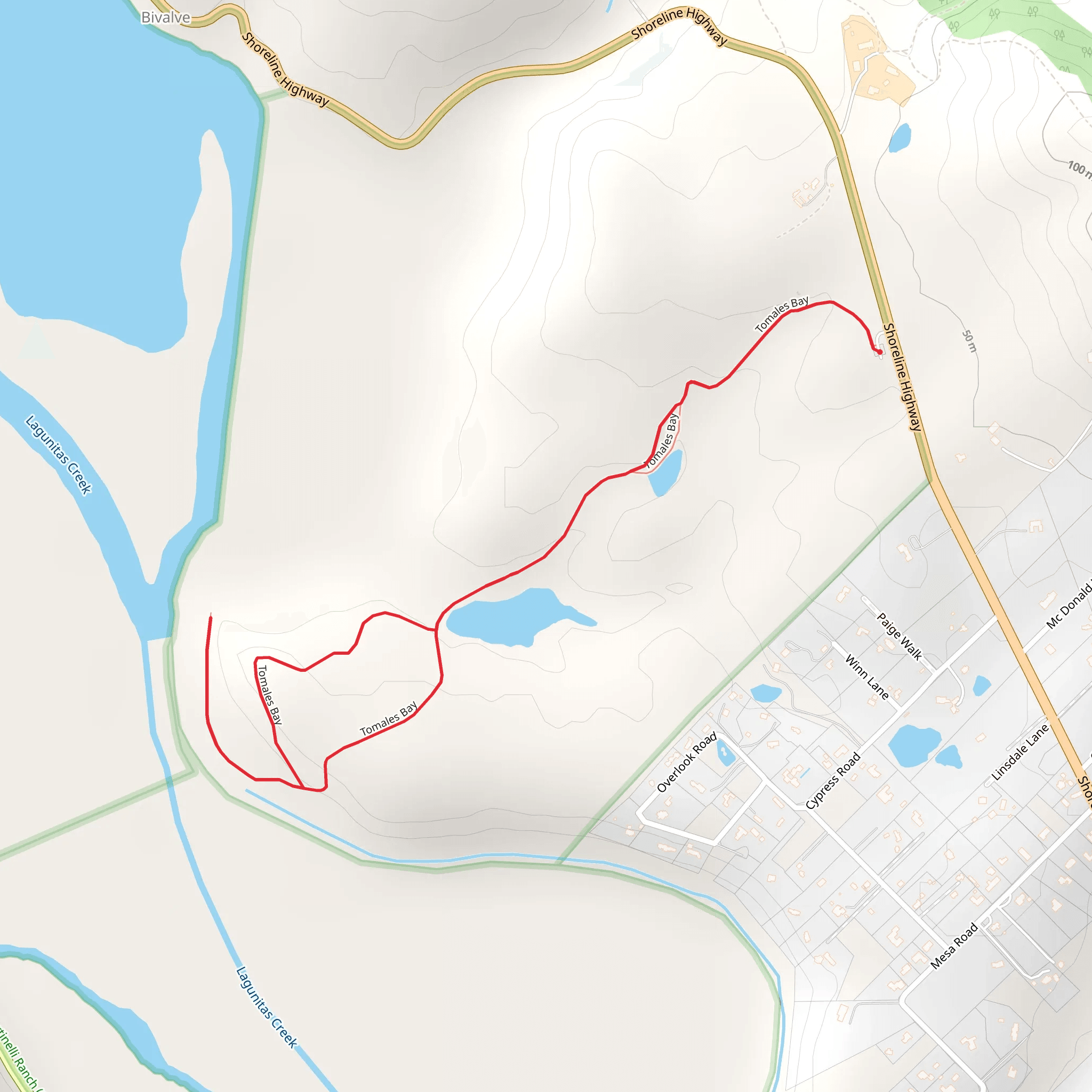 Tomales Bay Loop mobile static map
