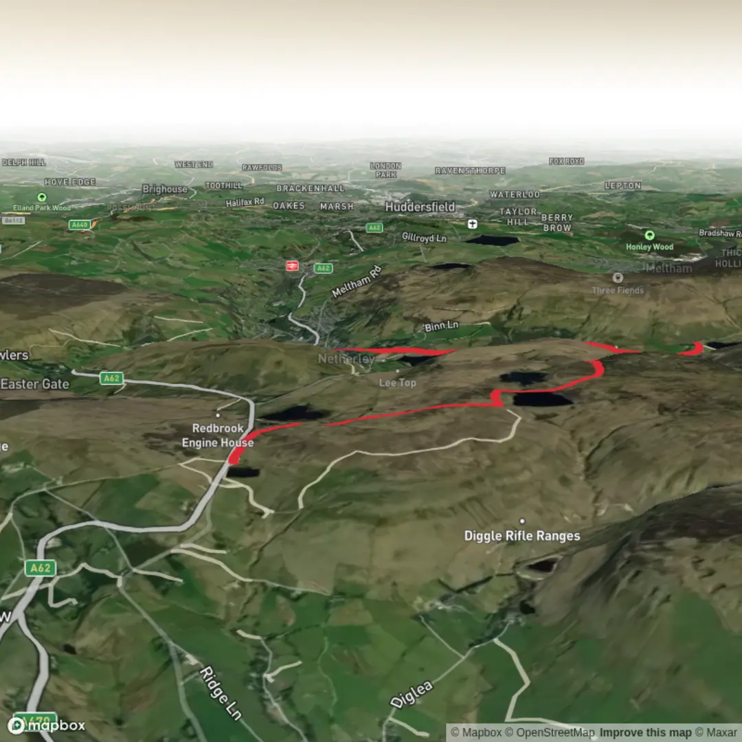 An image depicting the trail Hike from Diggle to marsden and its surrounding area.