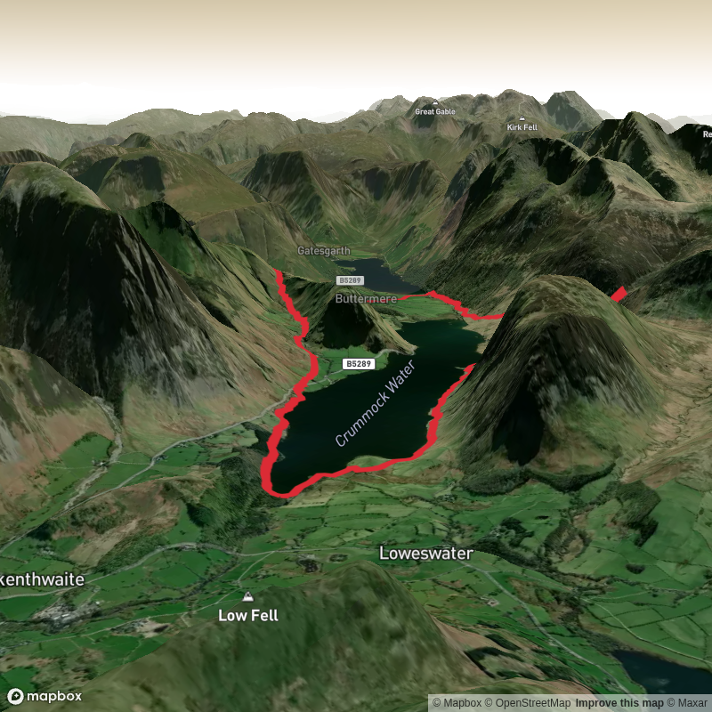Crummock water taking in bluebells and scale force