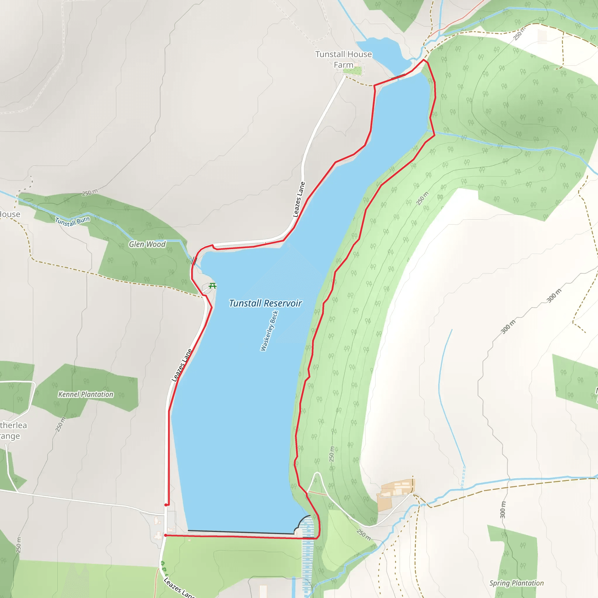 Tunstall Reservoir Loop mobile static map