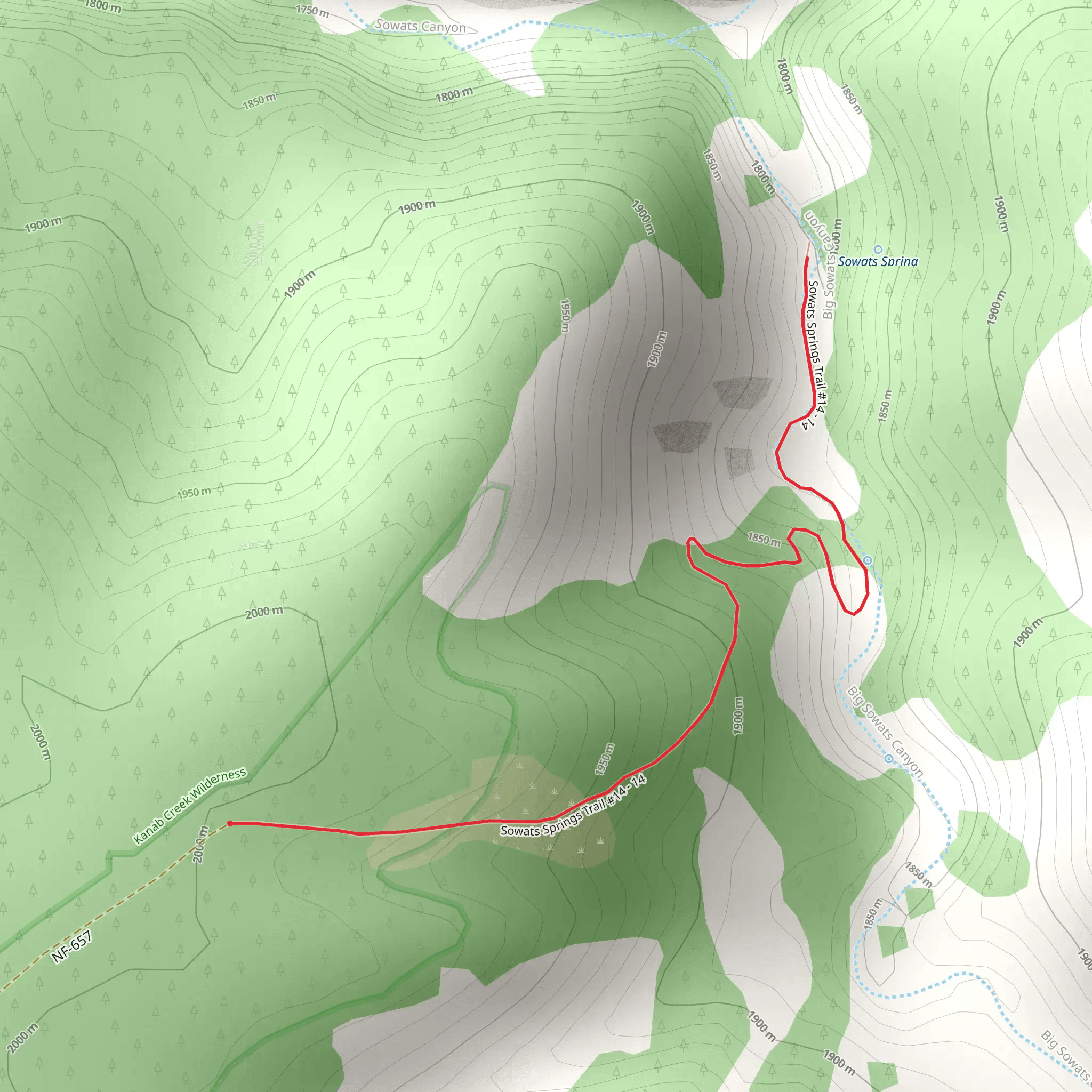Sowats Spring Trail mobile static map