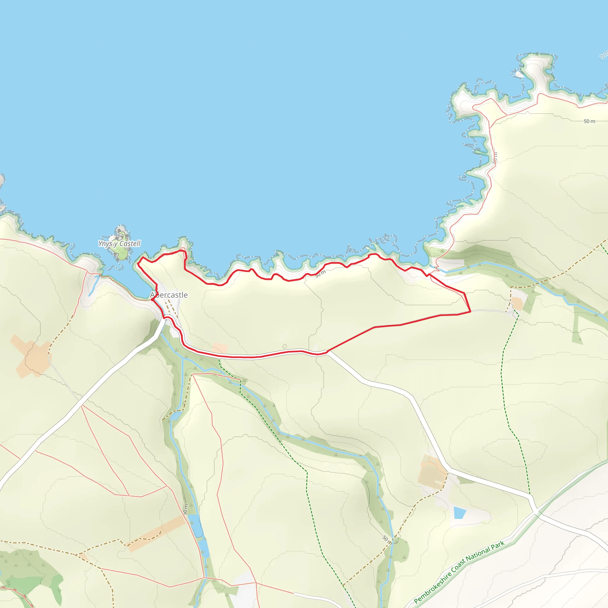 Abercastle Path mobile static map
