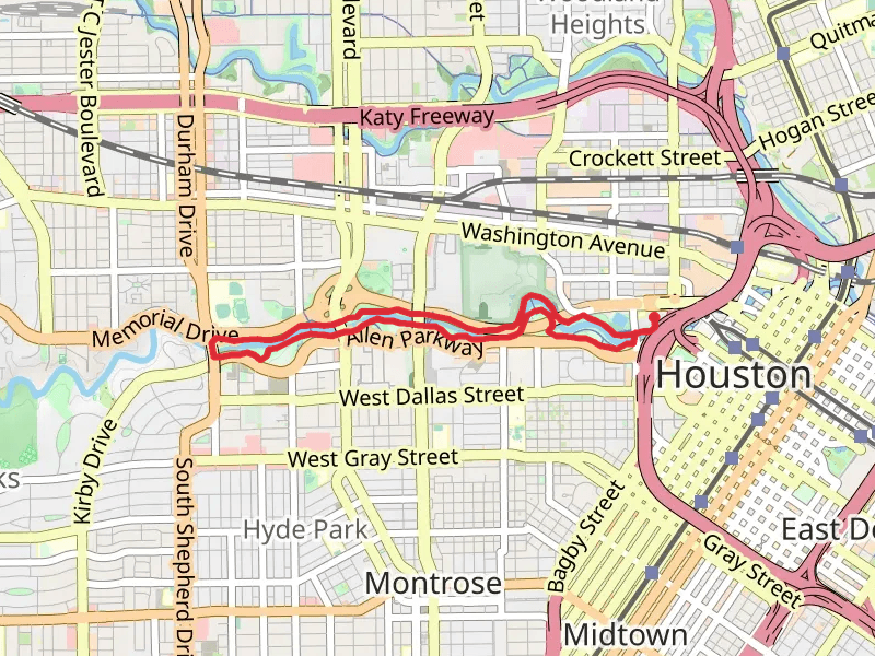 Buffalo Bayou Park via Kinder Footpath