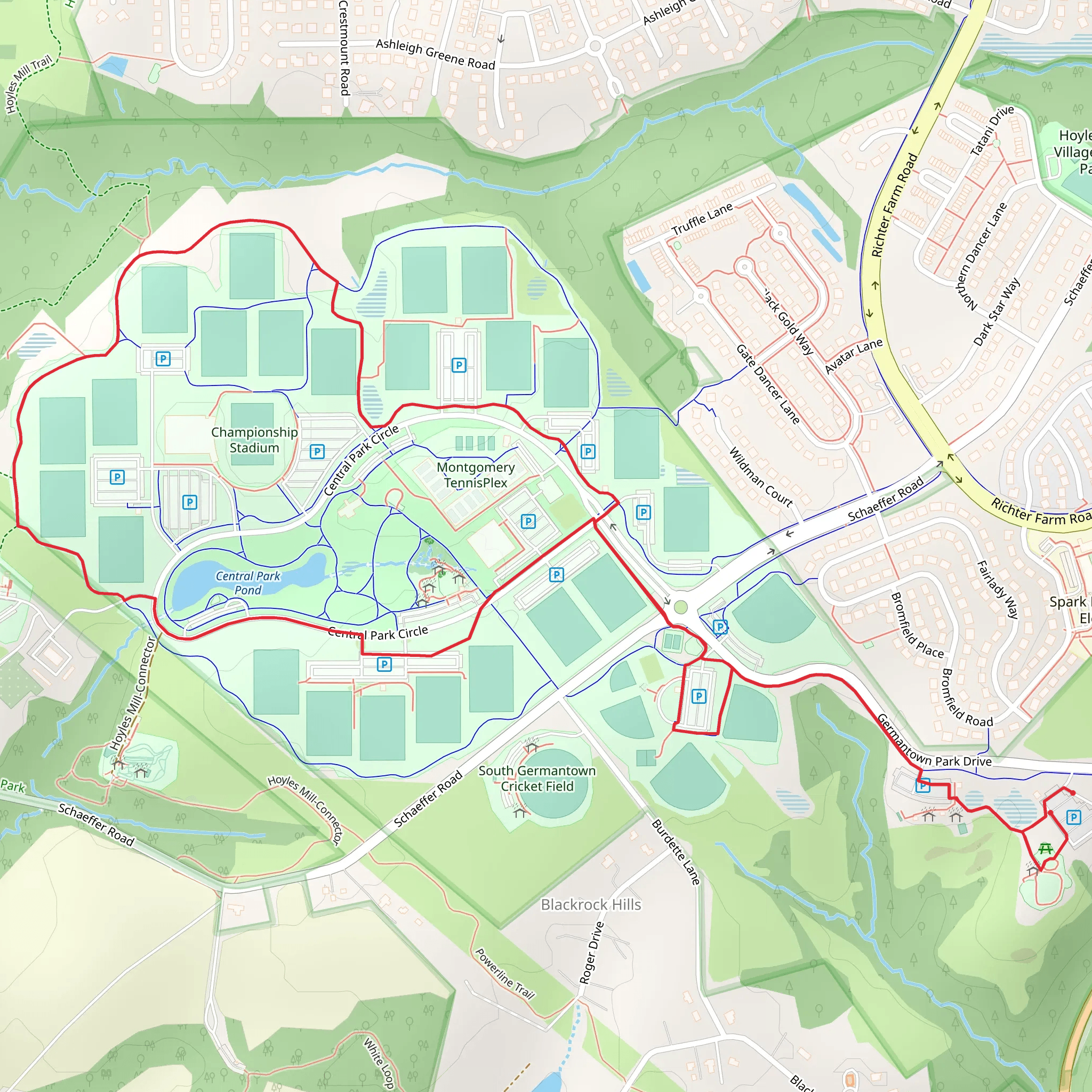 Central Park Pond and Fields Loop mobile static map