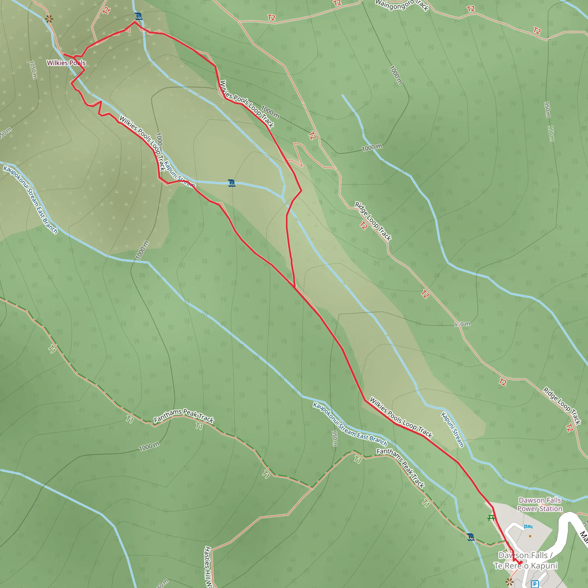 Wilkies Pools Loop Track mobile static map