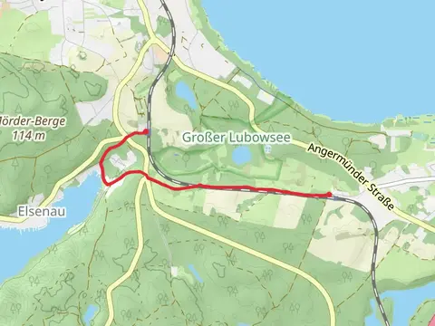 Alt Hüttendorf to Bahnhof Werbellinsee via Blauer Balken Gollin - Eberswalde