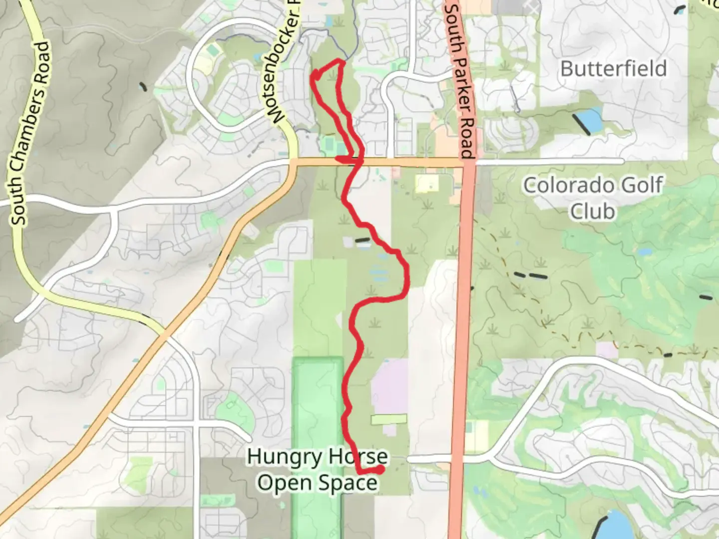 An image depicting the trail Cherry Creek Trail Loop and its surrounding area.