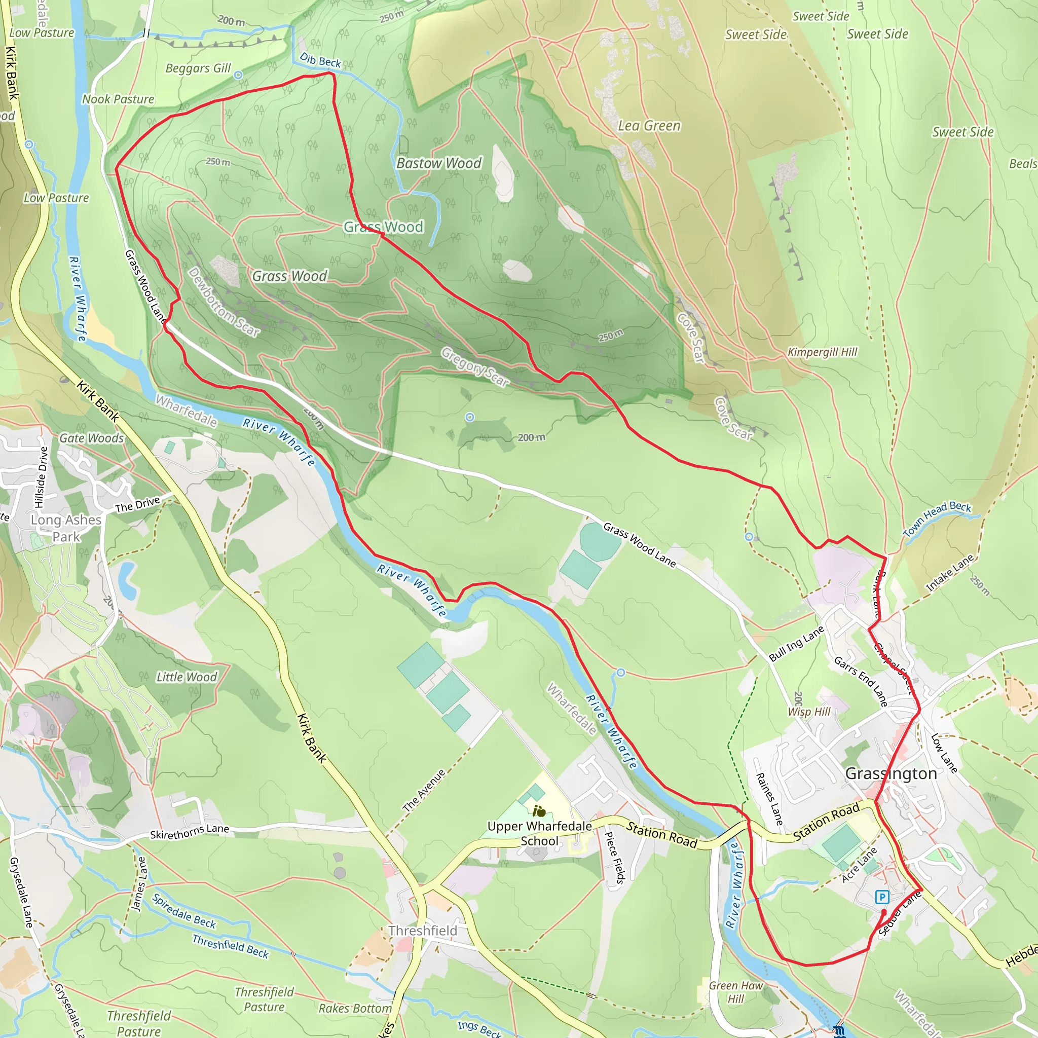 Grass Woods Walk mobile static map
