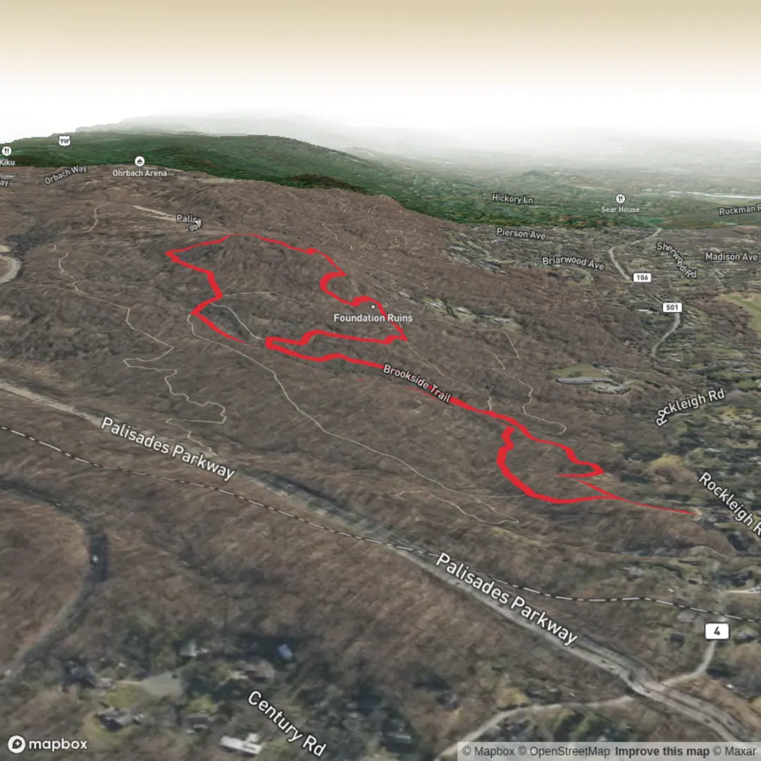 An image depicting the trail Brookside Trail, Lamont Rock and Roaring Ravine Trail and its surrounding area.