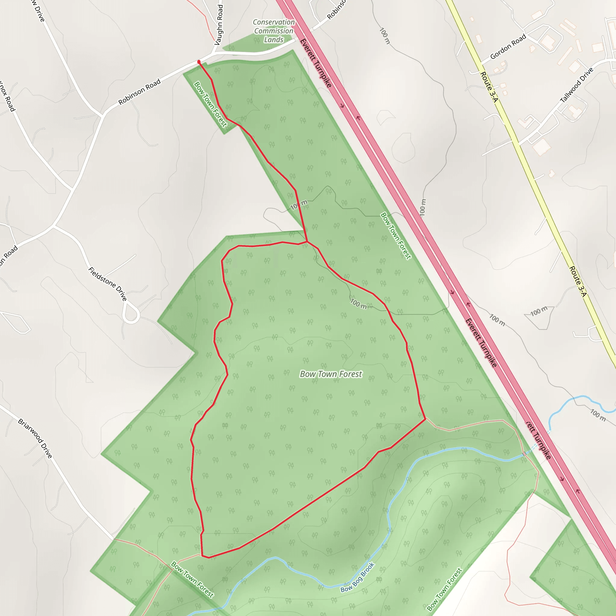Conservation Commission Lands Loop via Robinson Road mobile static map