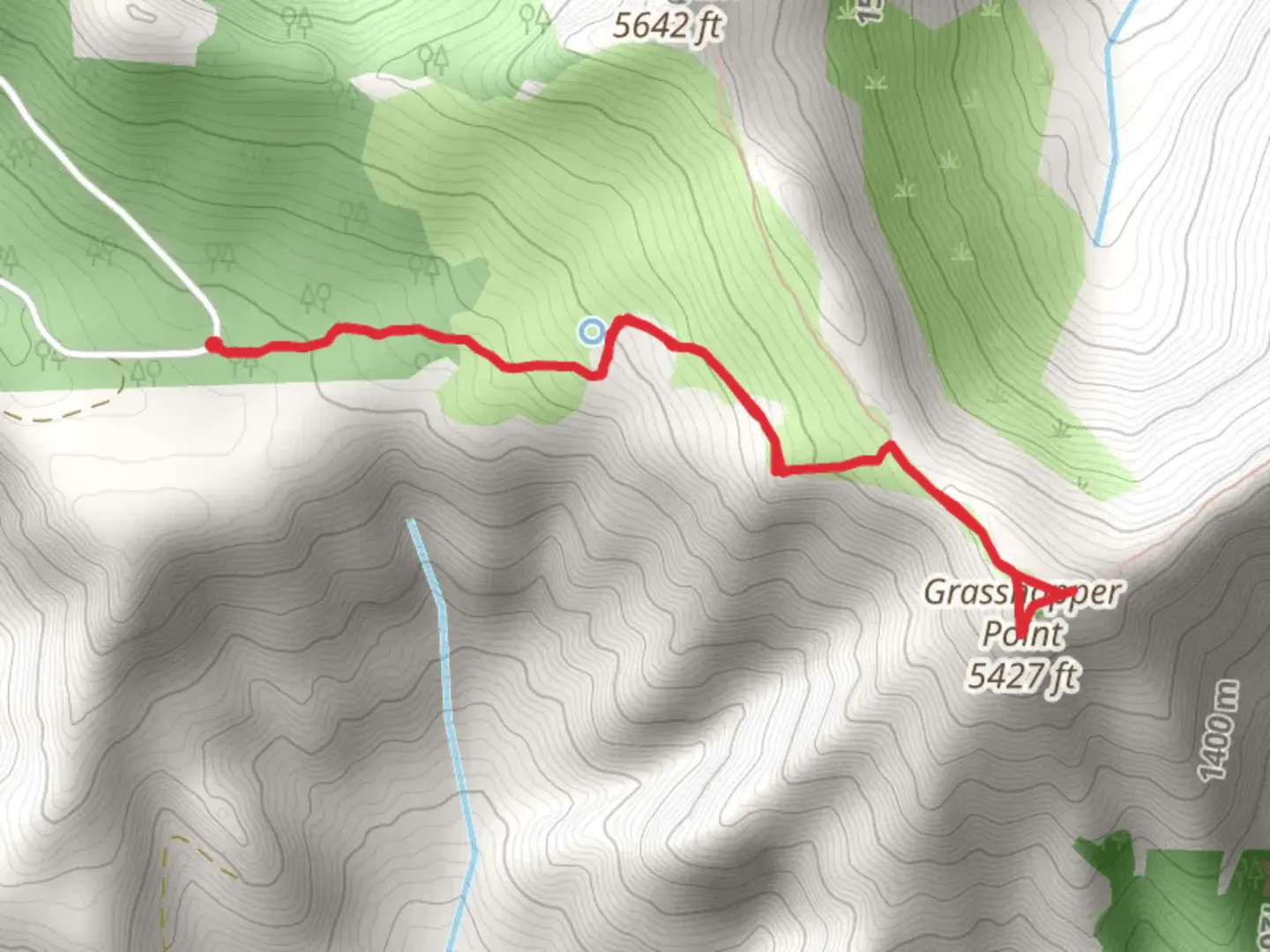 An image depicting the trail Grasshopper Mountain Trail - National Forest Development Road 1929 and its surrounding area.