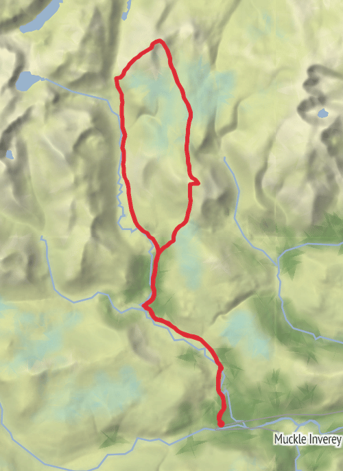 Hike on Beinn Bhreac & Beinn a Chaorainn  mobile static map