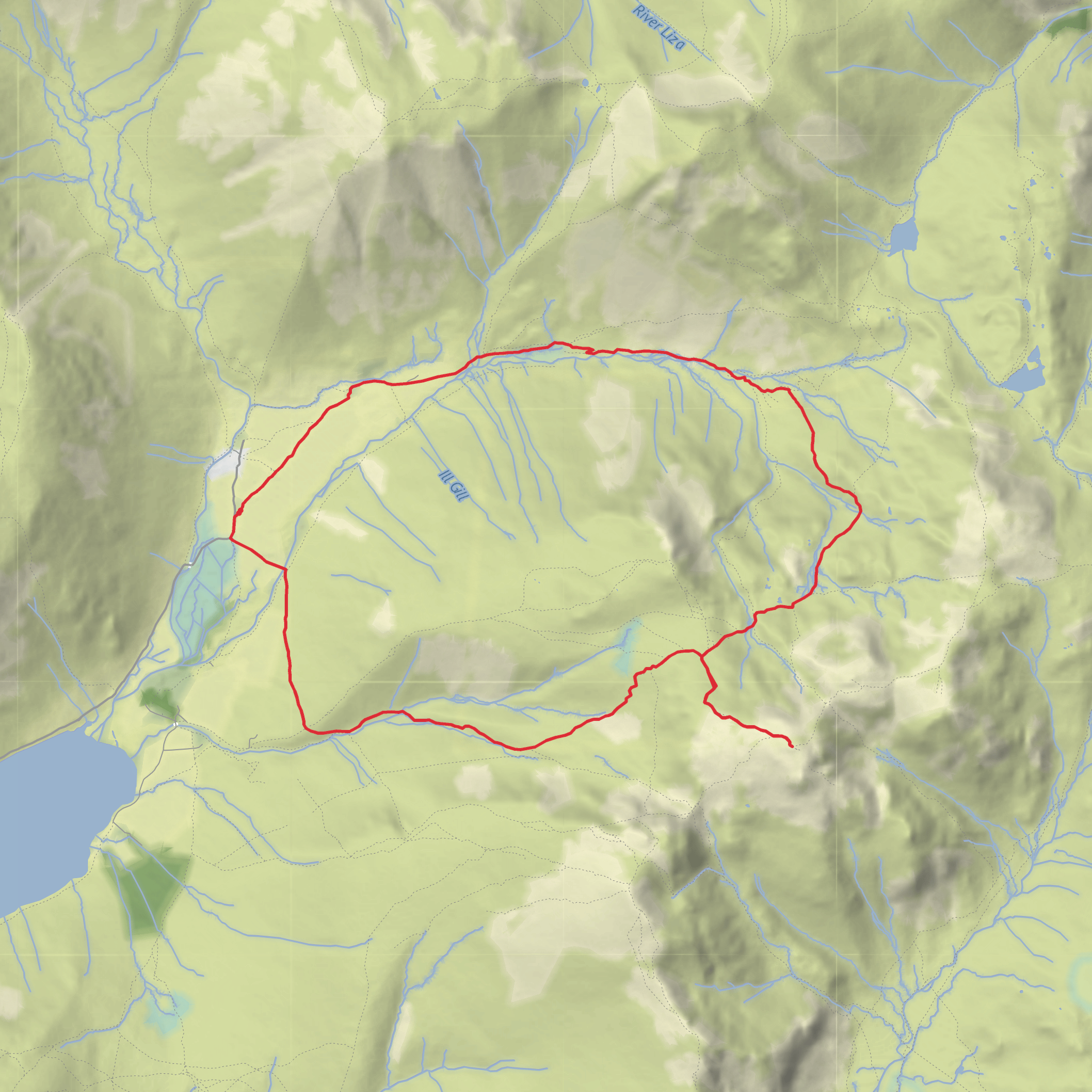 Scafell Pike by the Corridor Route mobile static map