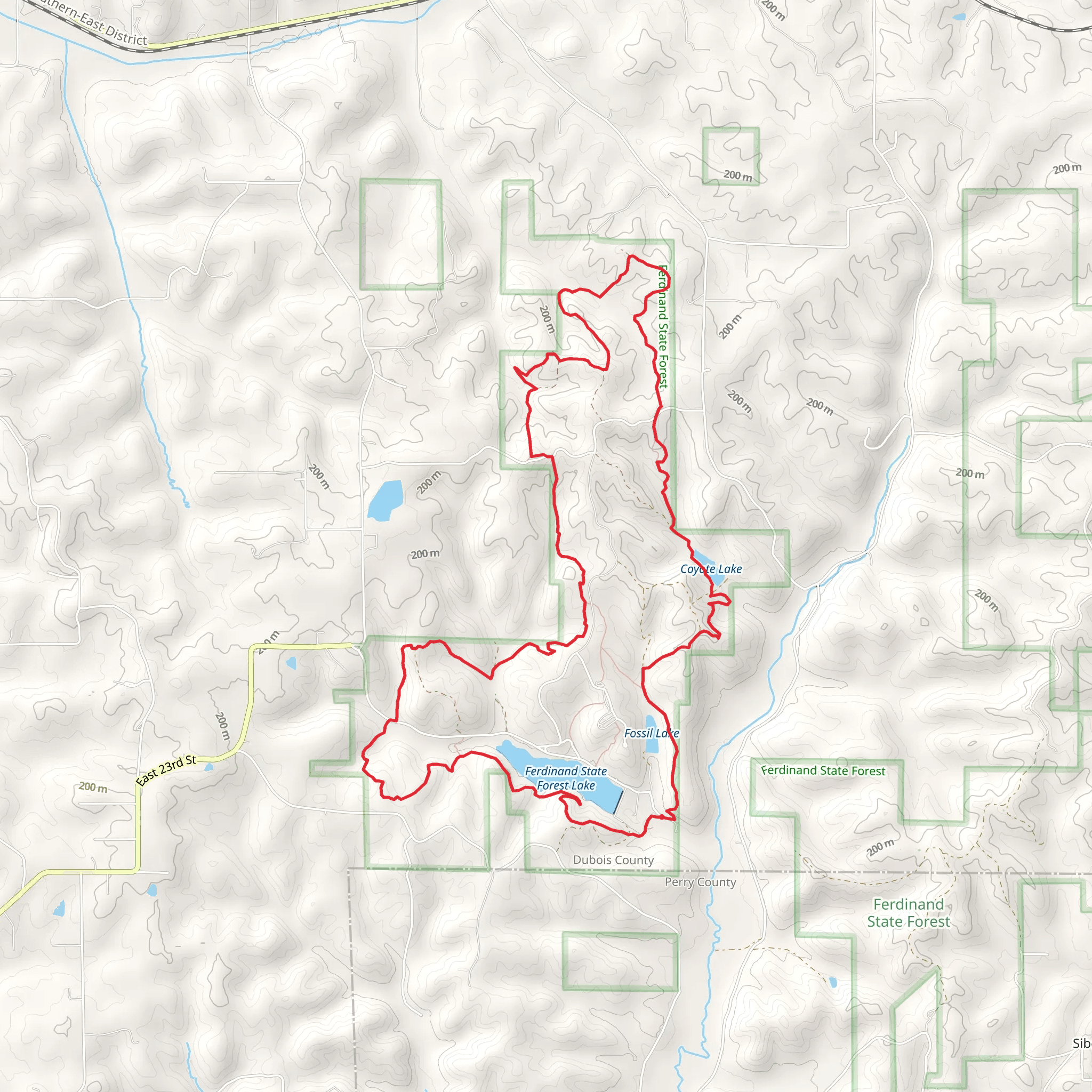 Twin Lakes, Coyote Lake, Kyana and Foxey Hollow Loop Trail mobile static map