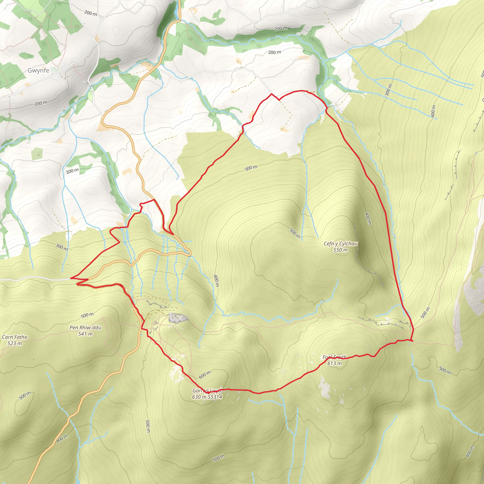 Foel Fraith and Garreg Lwyd (18) mobile static map