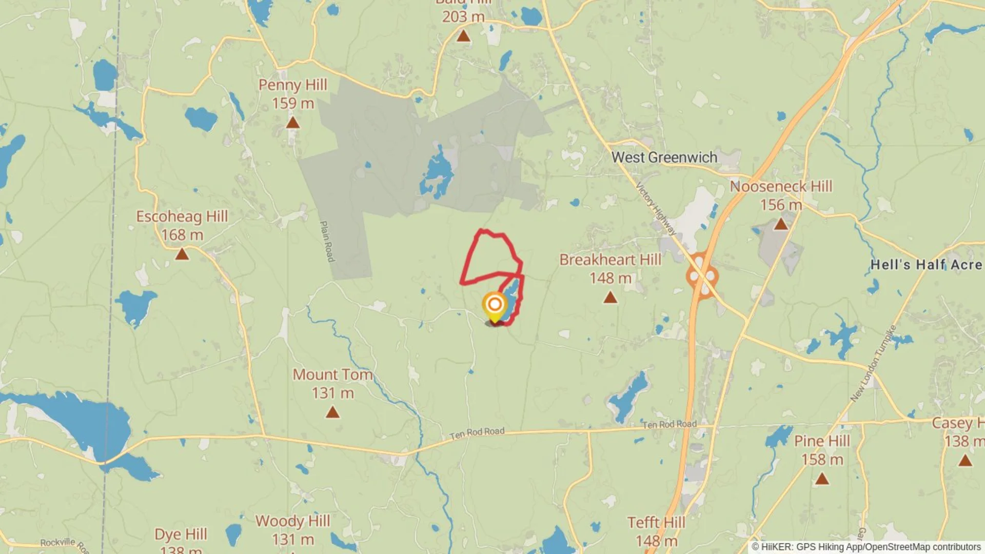 An image depicting the trail Breakheart Pond Loop and its surrounding area.