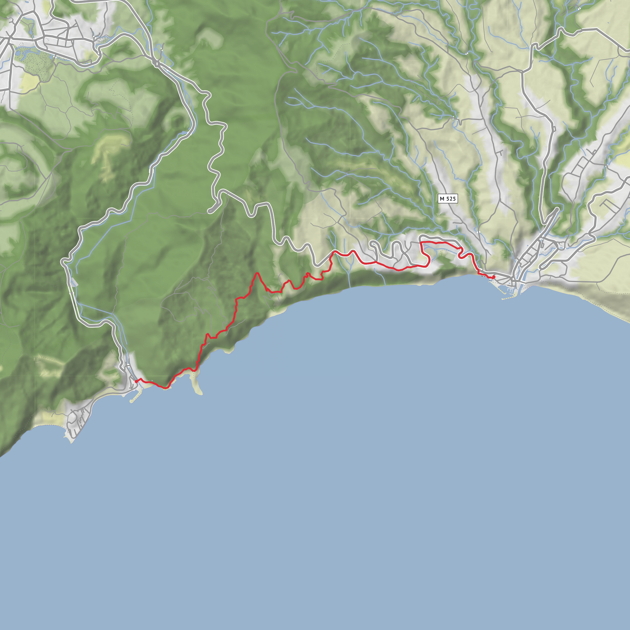 Povoacao to Ribeira Quente via Mirandouro de Santa Maria mobile static map