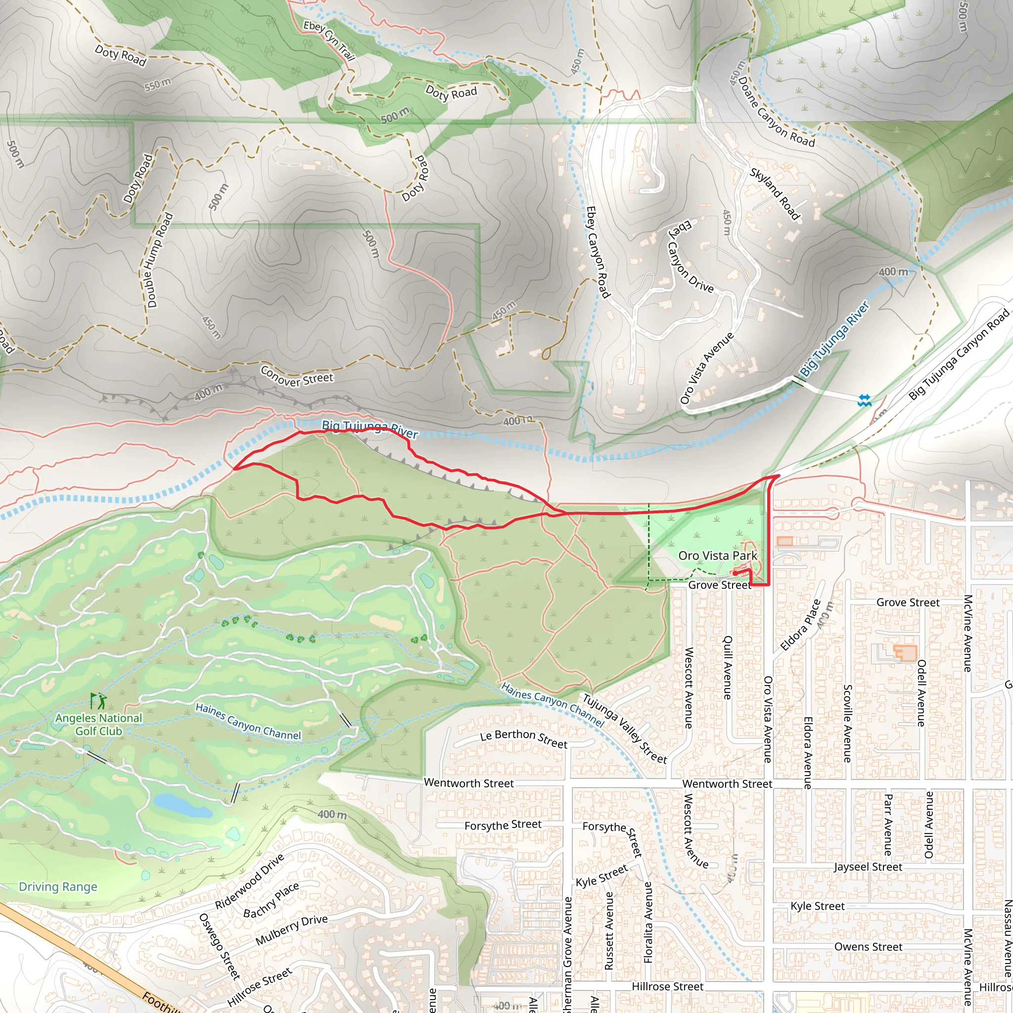 Big Tujunga River - Oro Vista Park mobile static map