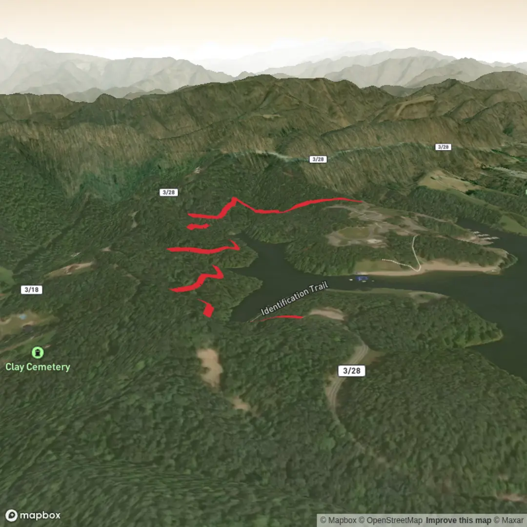 An image depicting the trail Recreation Area to Overlook and its surrounding area.