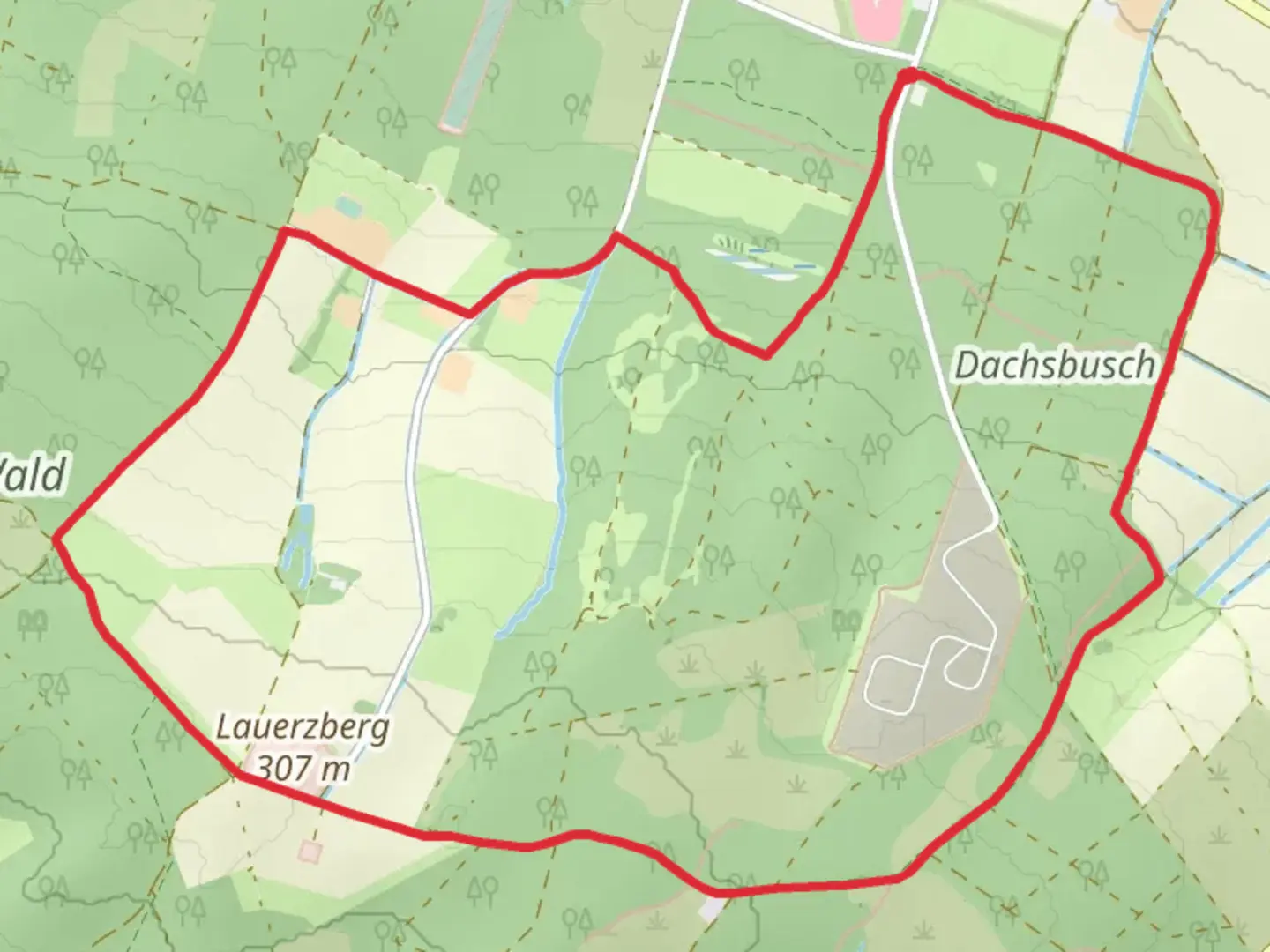 An image depicting the trail Tour Burg Zievel and Lauerzberg and its surrounding area.