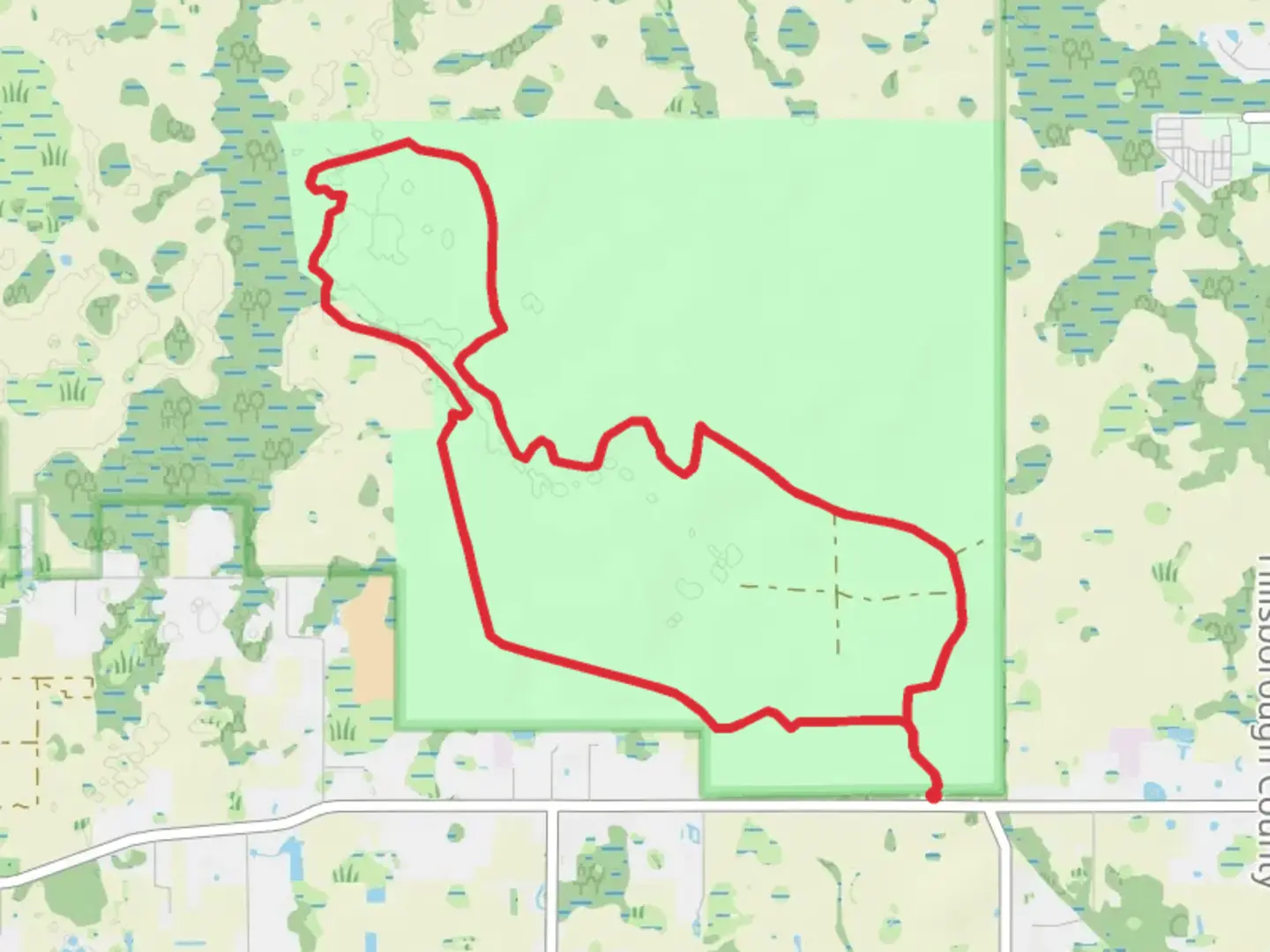 An image depicting the trail Southeast, Northwest and Central Loops Trail and its surrounding area.