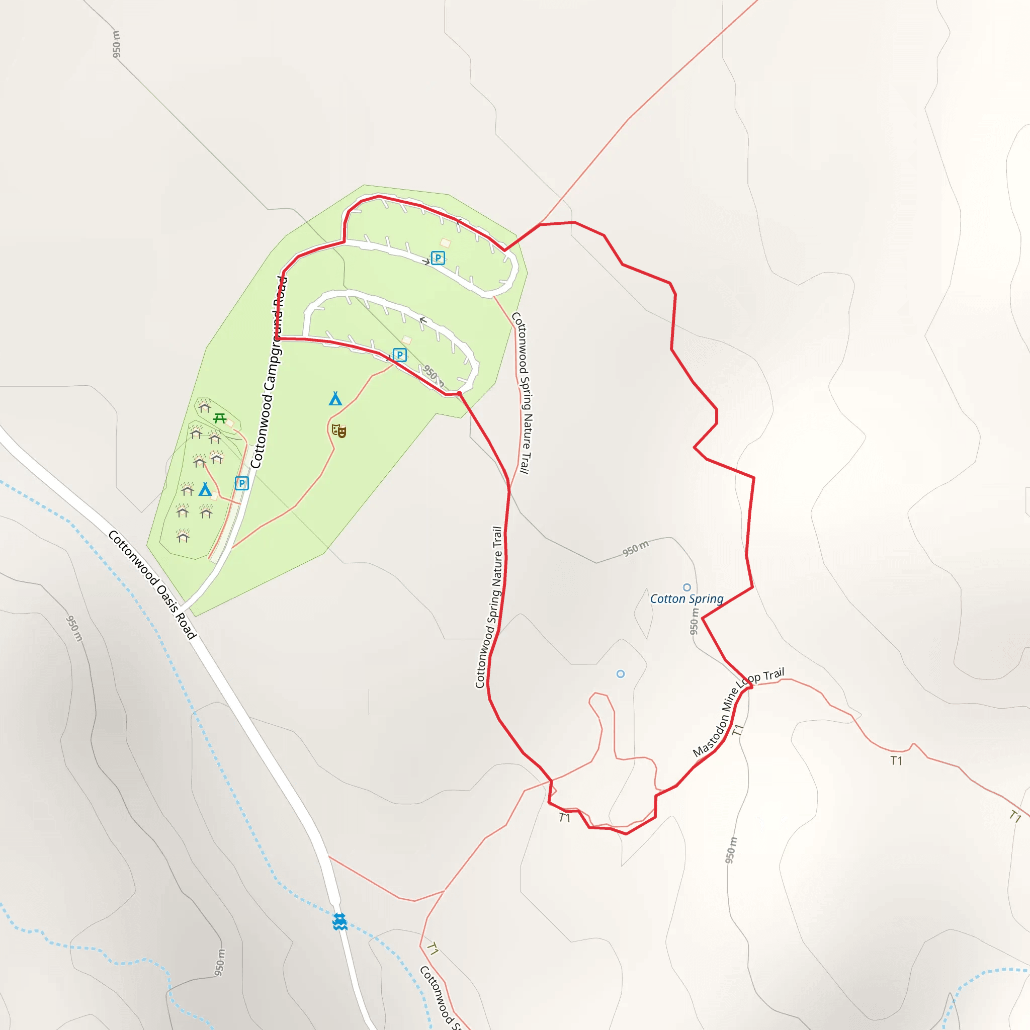 Cottonwood Springs Nature Loop Trail mobile static map