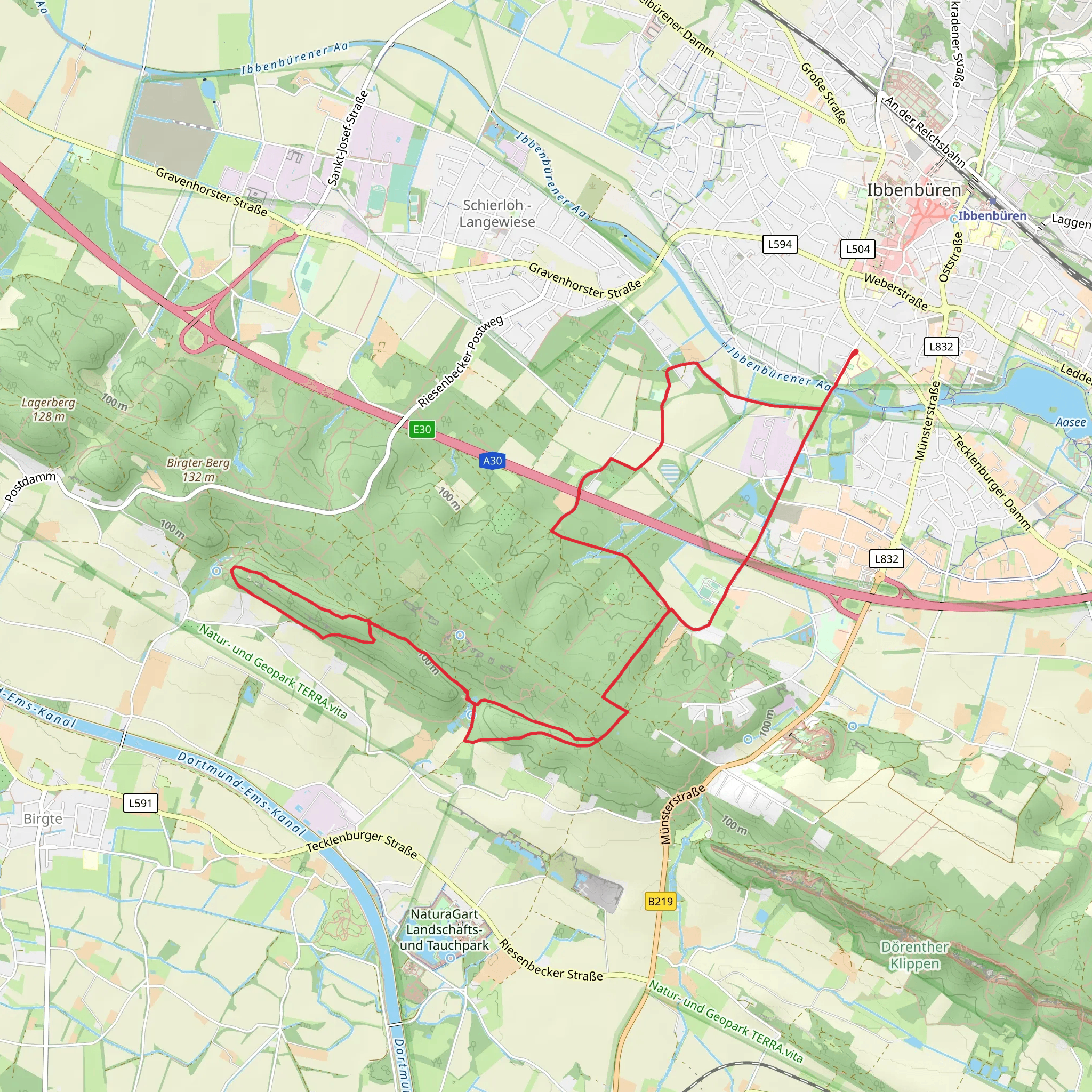 Hermannsweg - Zuweg Ibbenbueren Walk mobile static map