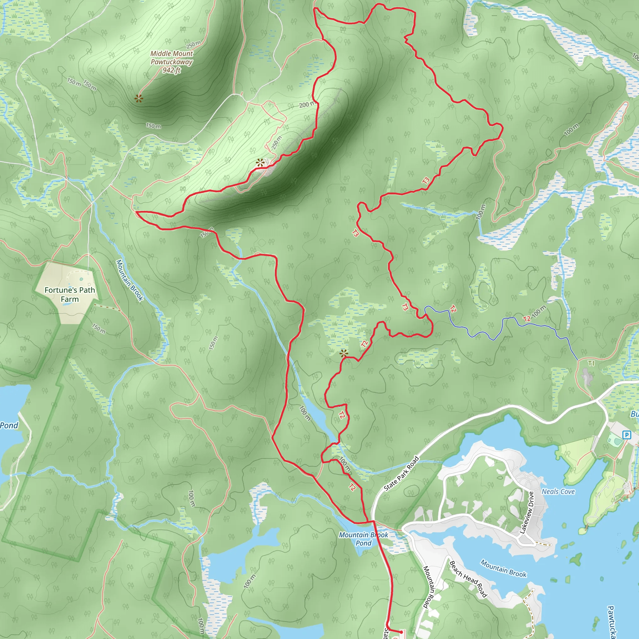 South Mount Pawtuckaway Loop mobile static map