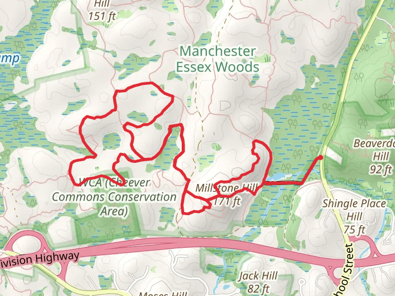 Millstone Hill and Cedar Swamp Conservation Area Loop
