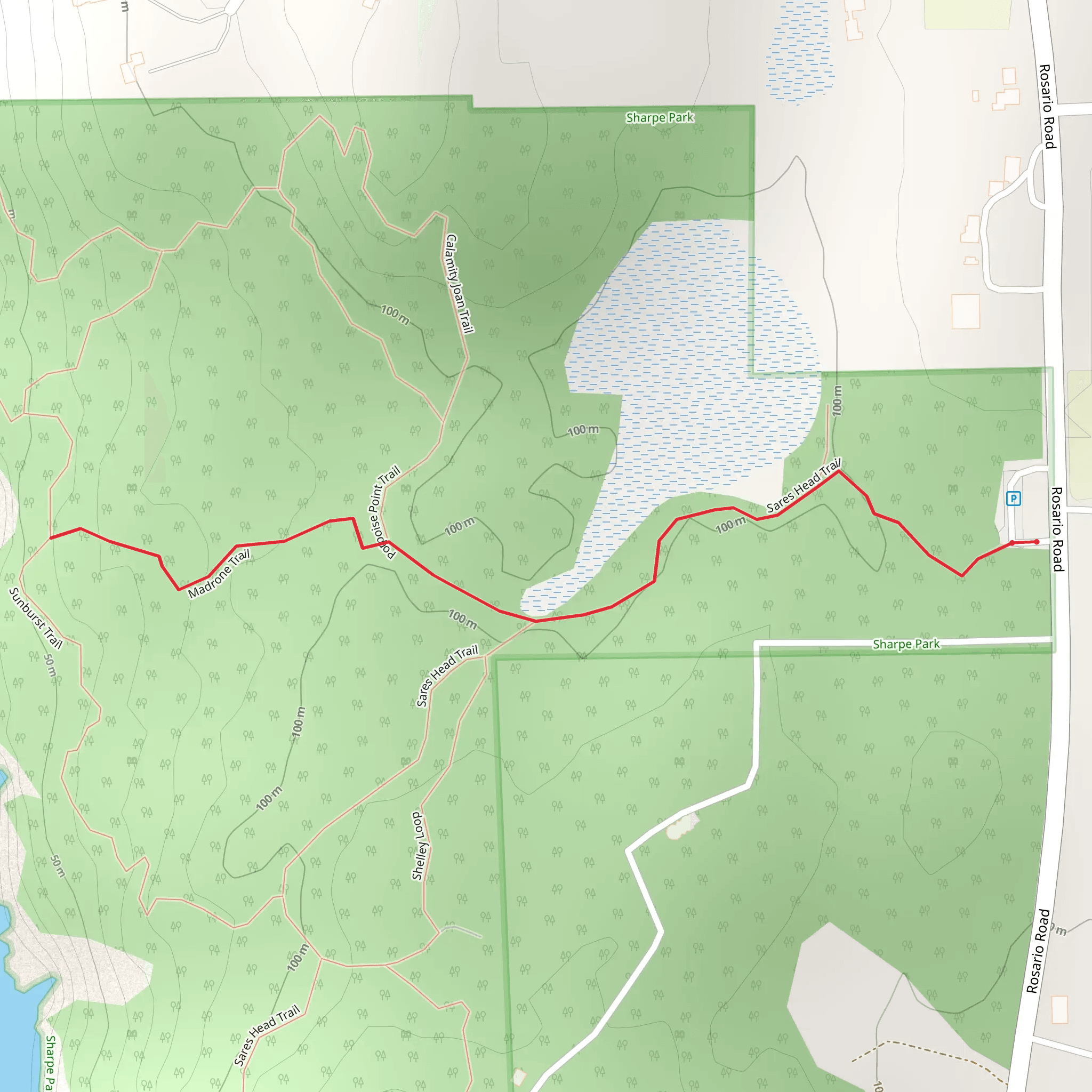 Madrone Trail mobile static map