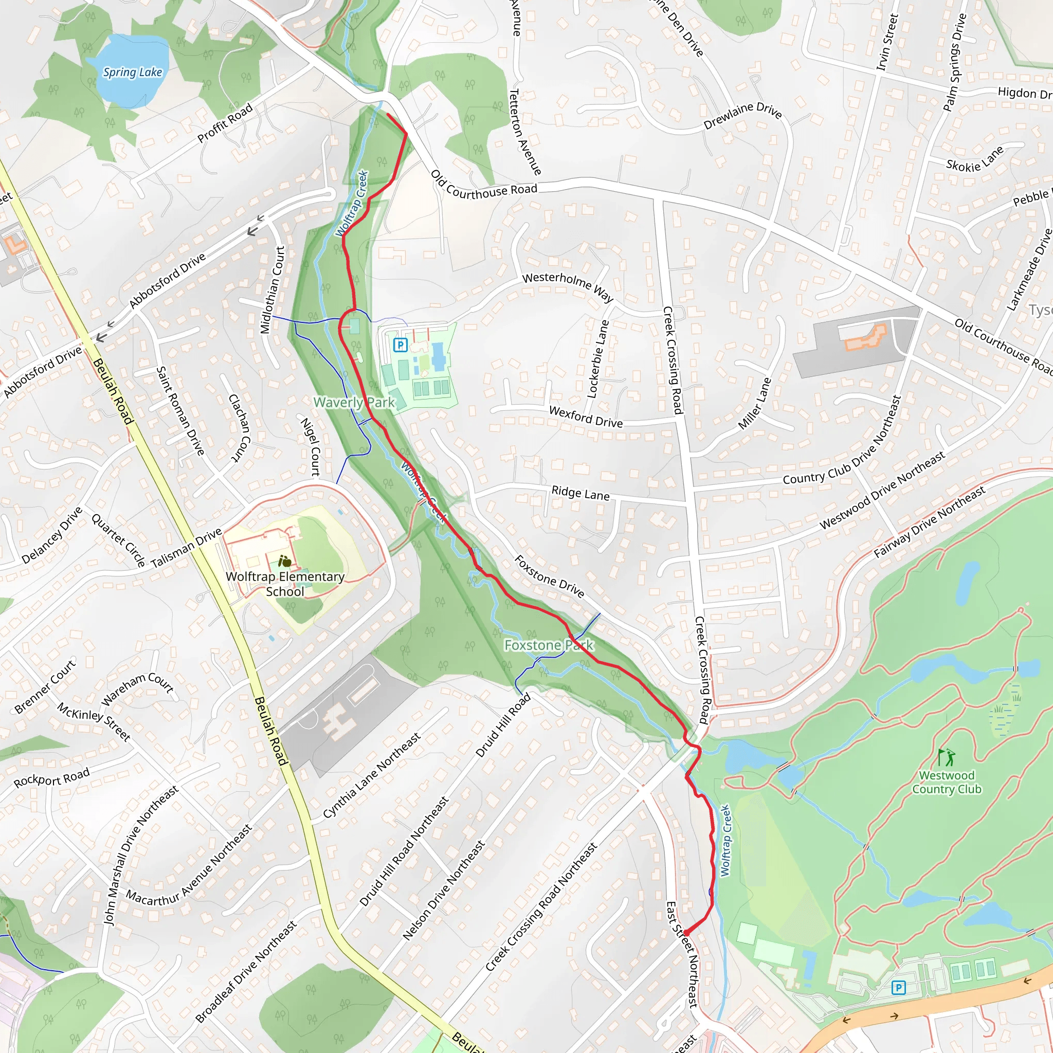 Wolftrap Creek mobile static map