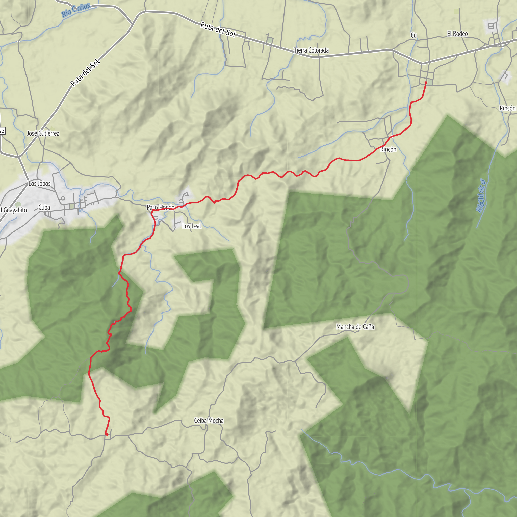 Hike San José Montaña mobile static map