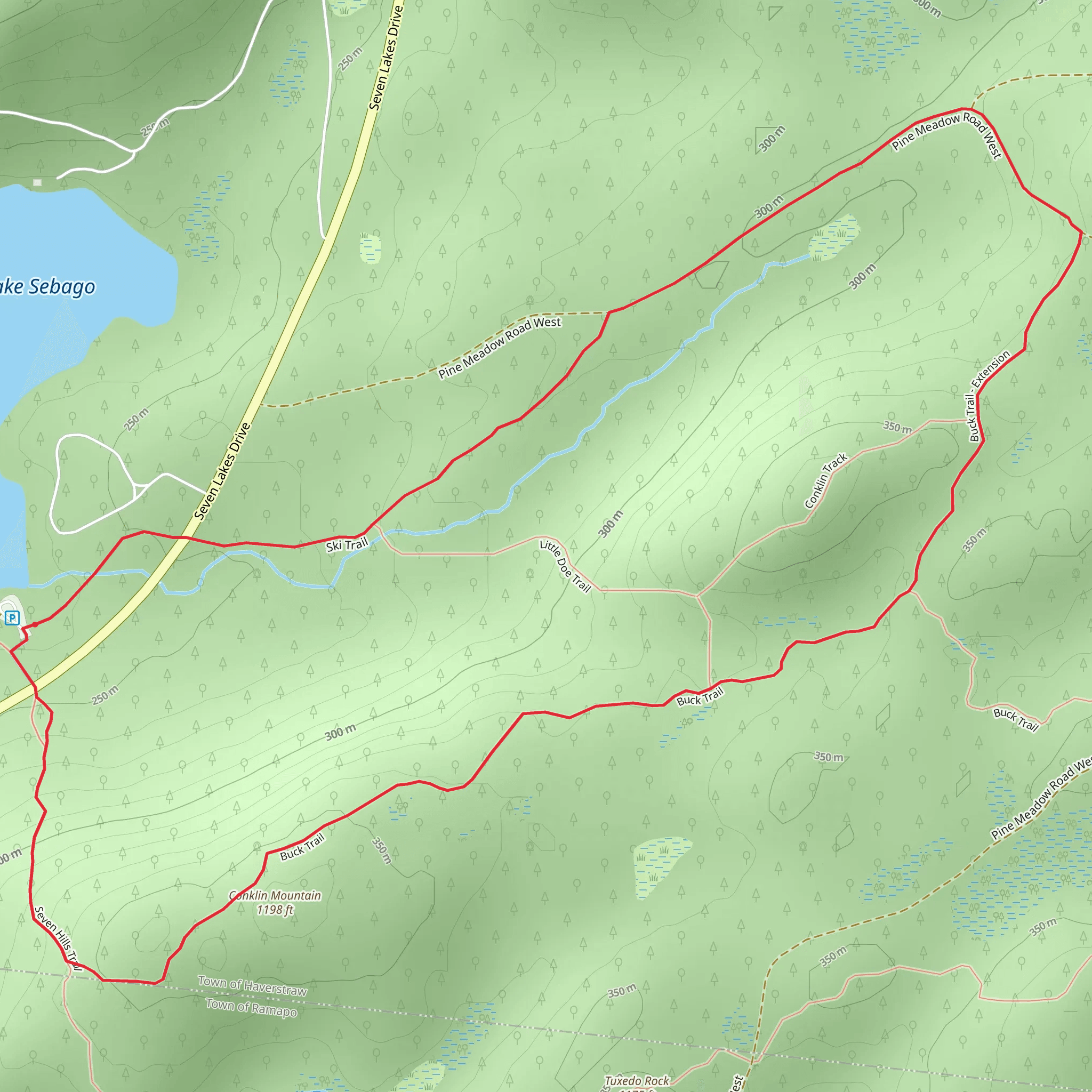 Conklin Mountain Loop via Buck Trail mobile static map