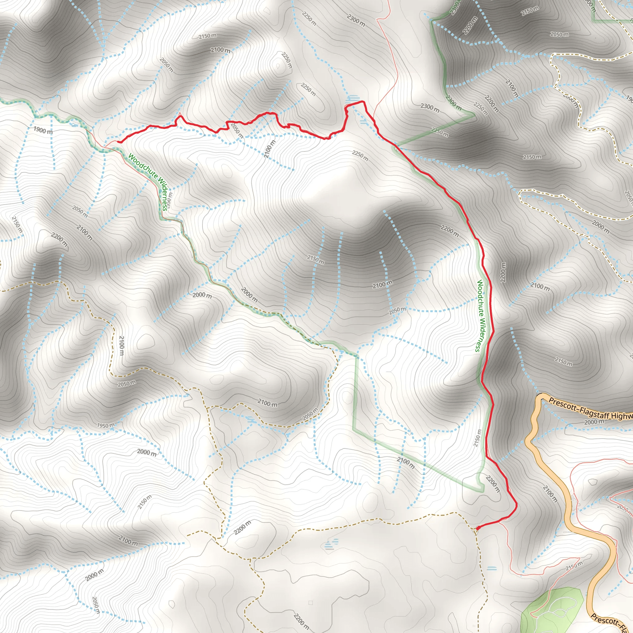 Rick Tank Cutoff Trail via Woodchute Trail mobile static map