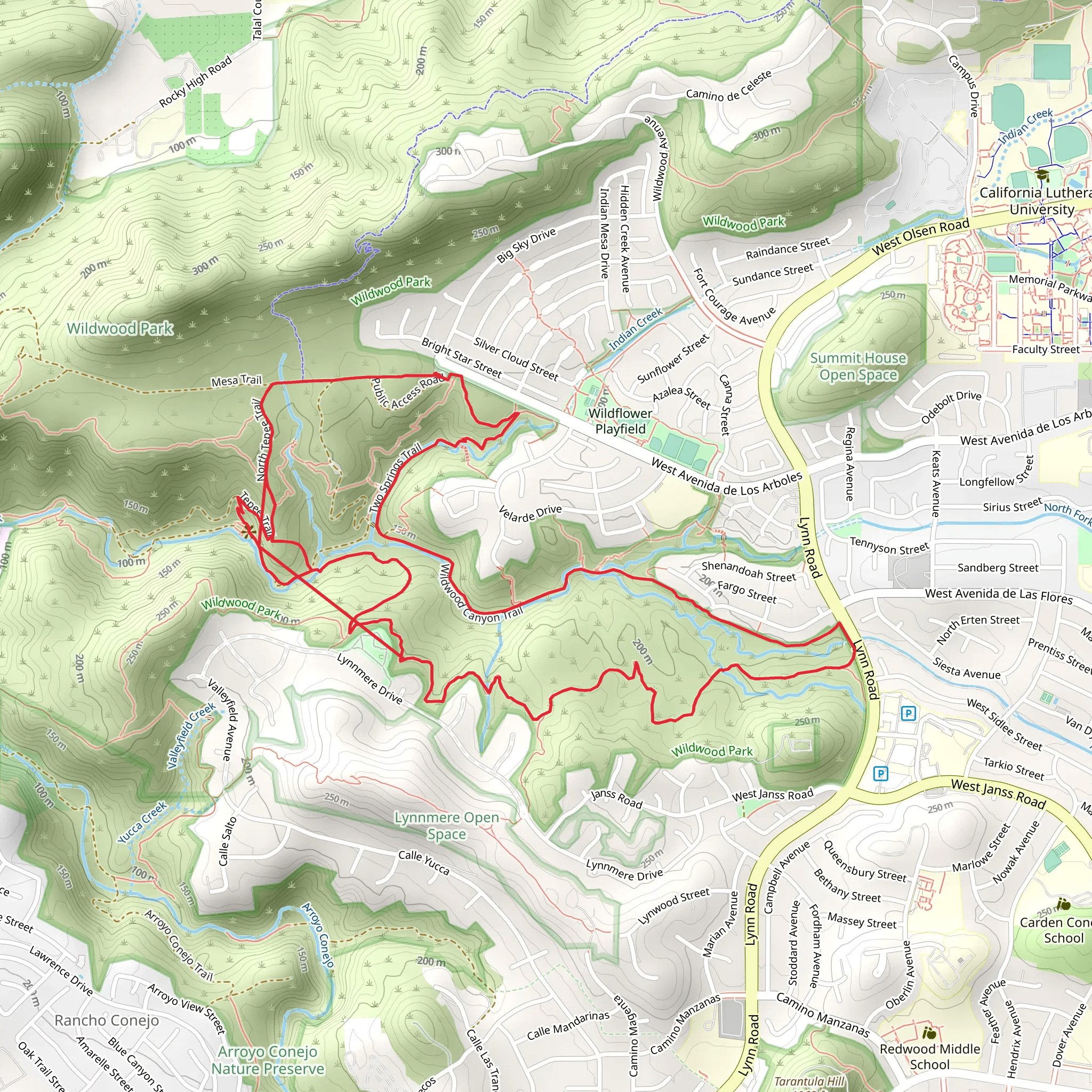 North Fork Arroyo Conejo mobile static map