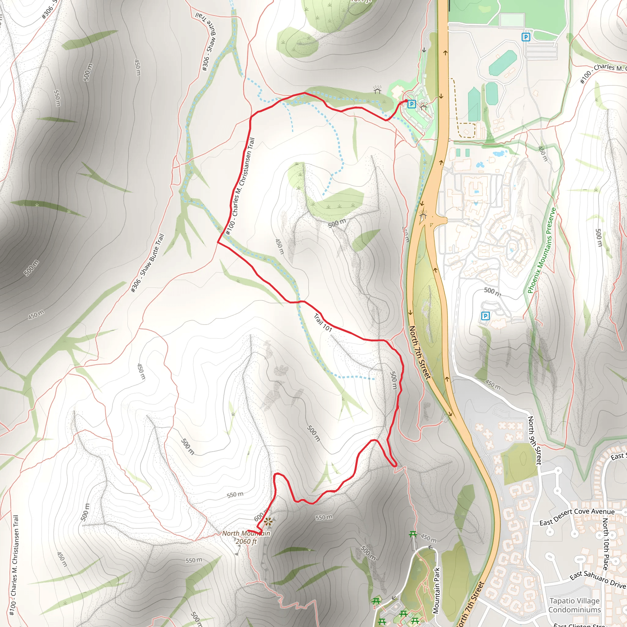 North Mountain via Charles M Christiansen Trail mobile static map