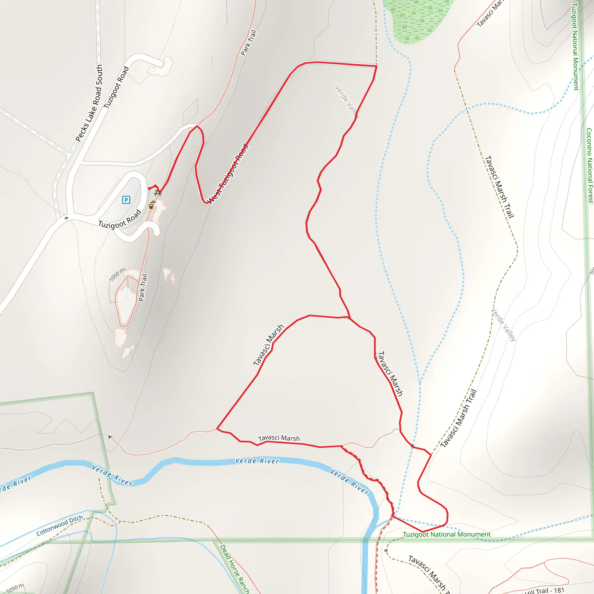 W Tuzigoot Rd - Tavasci Marsh Trail Loop mobile static map