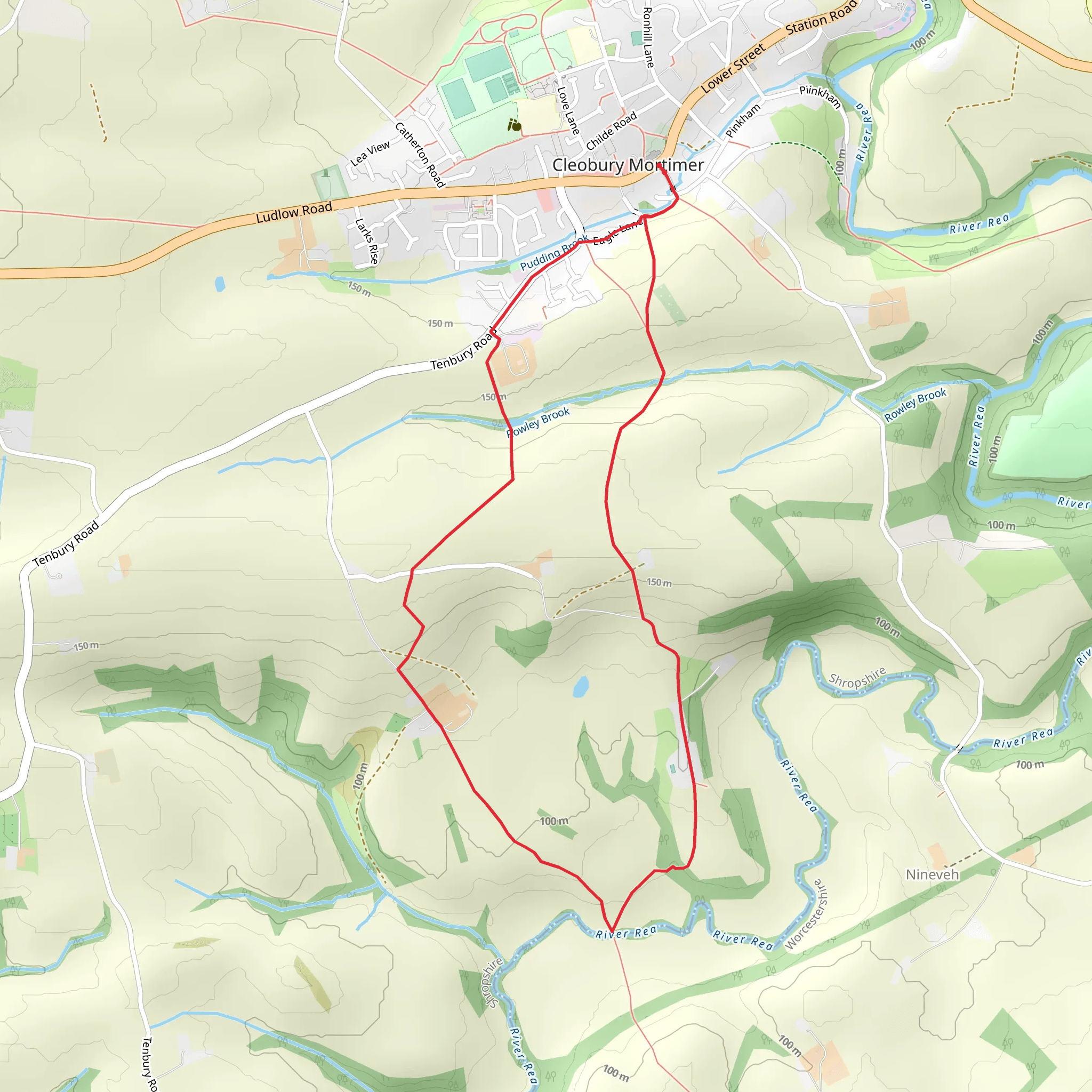 Sundayshill Coppice and Cleobury Mortimer Loop mobile static map