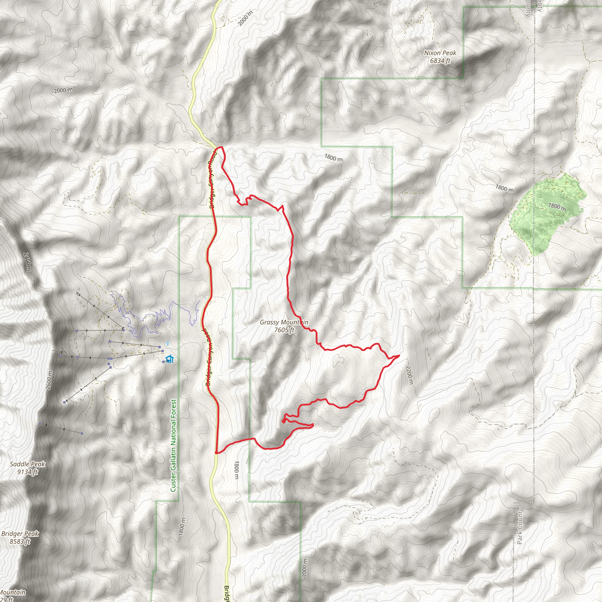 Bangtail Divide Loop Trail mobile static map