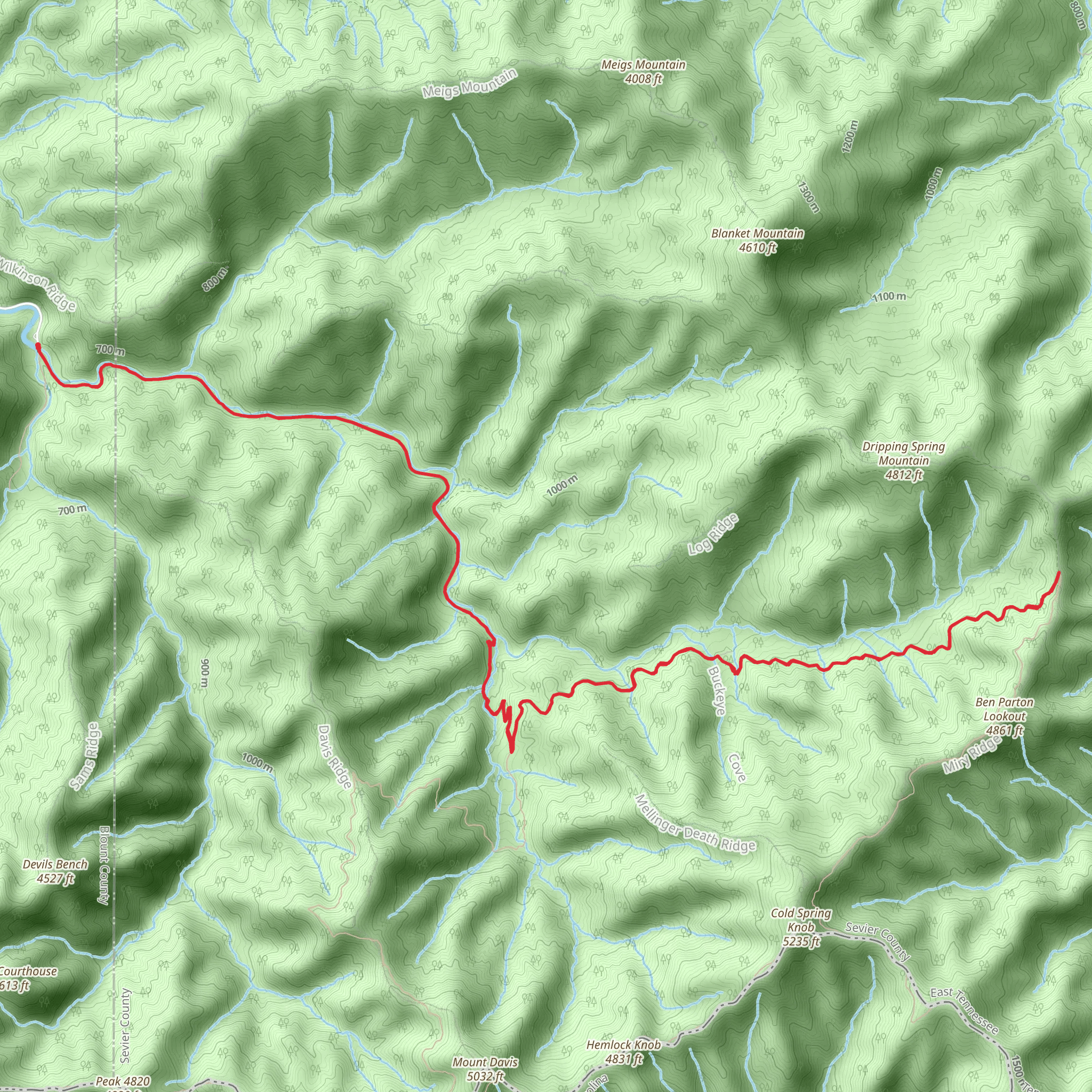 Lynn Camp Prong Trail mobile static map