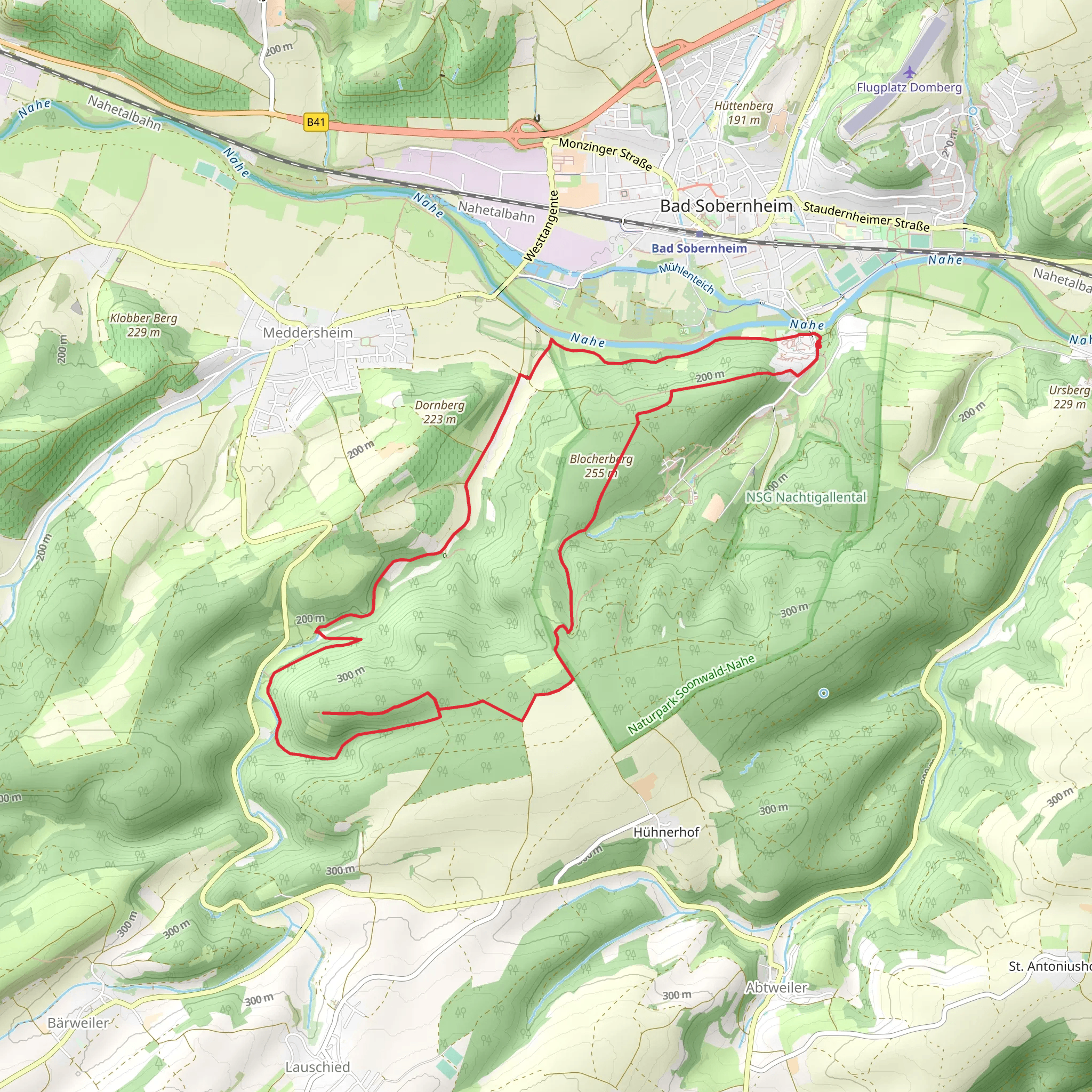 Hottenbachweg and Blocherberg Loop mobile static map