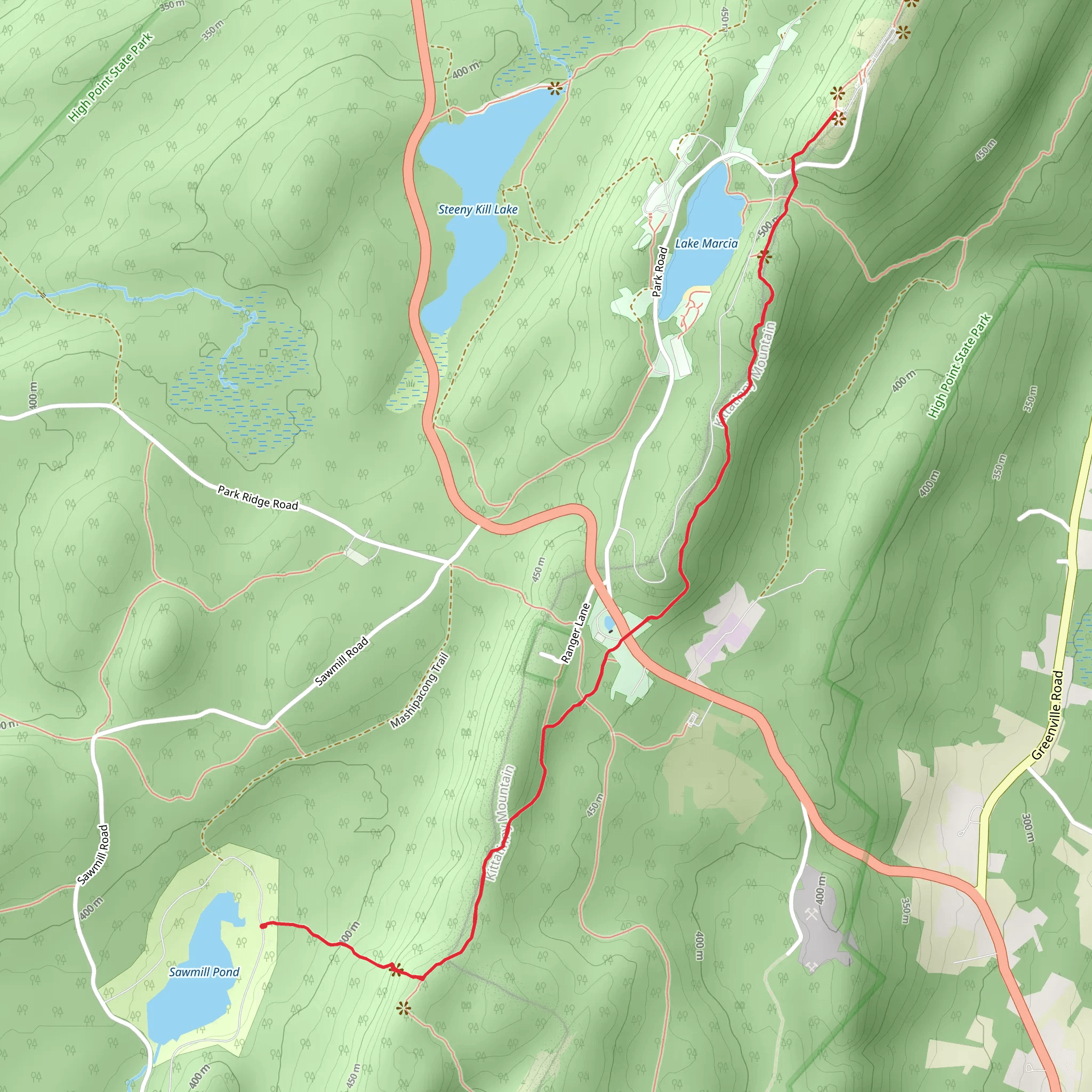 Kittatinny Mountain and Lake Marcia Trail mobile static map