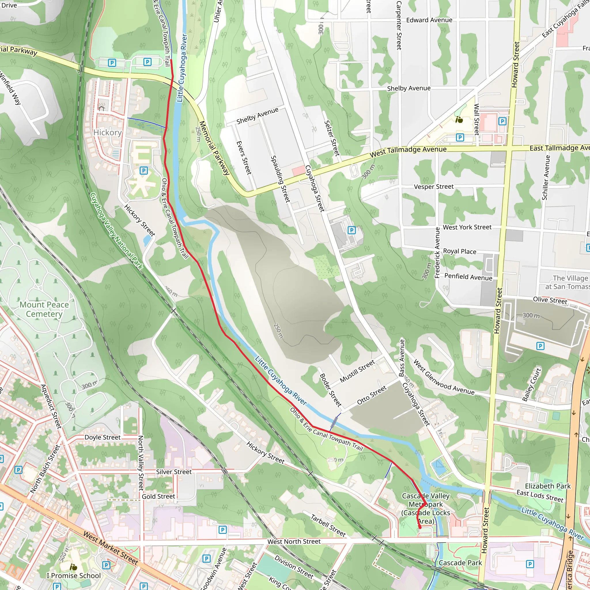 Ohio and Erie Canal Towpath Trail - Cascade Park mobile static map