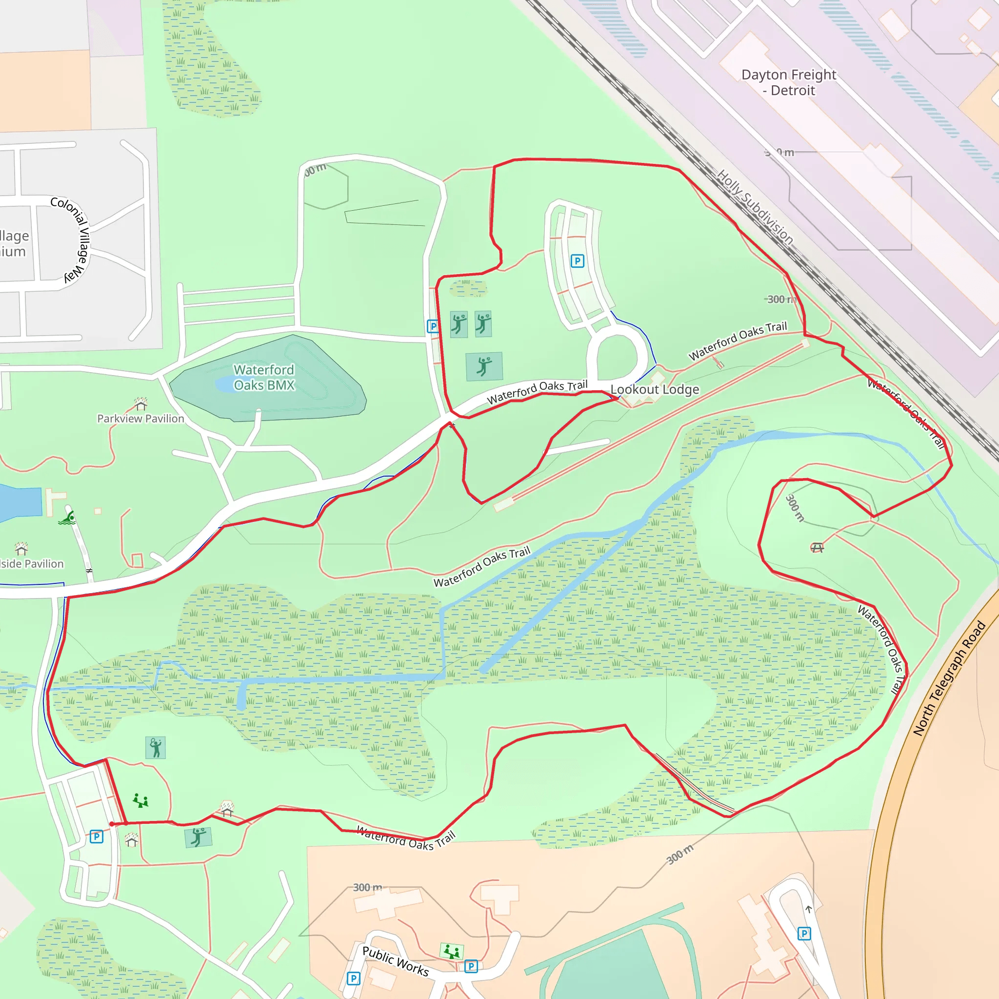 Waterford Oaks Loop Trail mobile static map