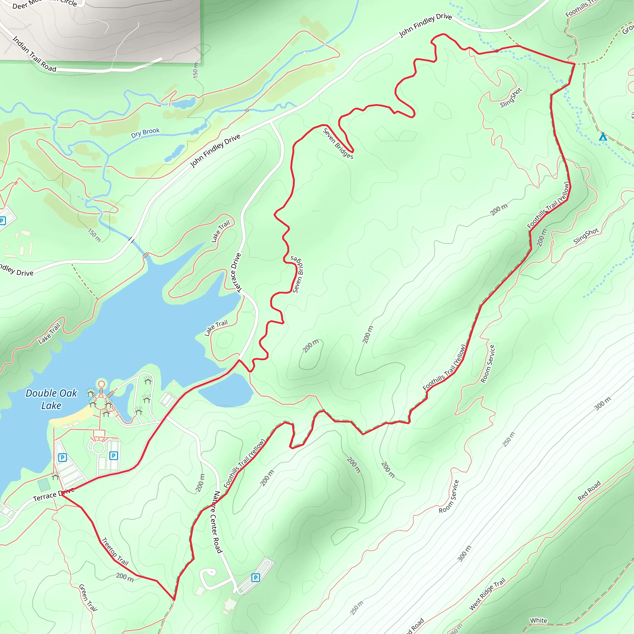 Foothills Trail and Seven Bridges Loop mobile static map
