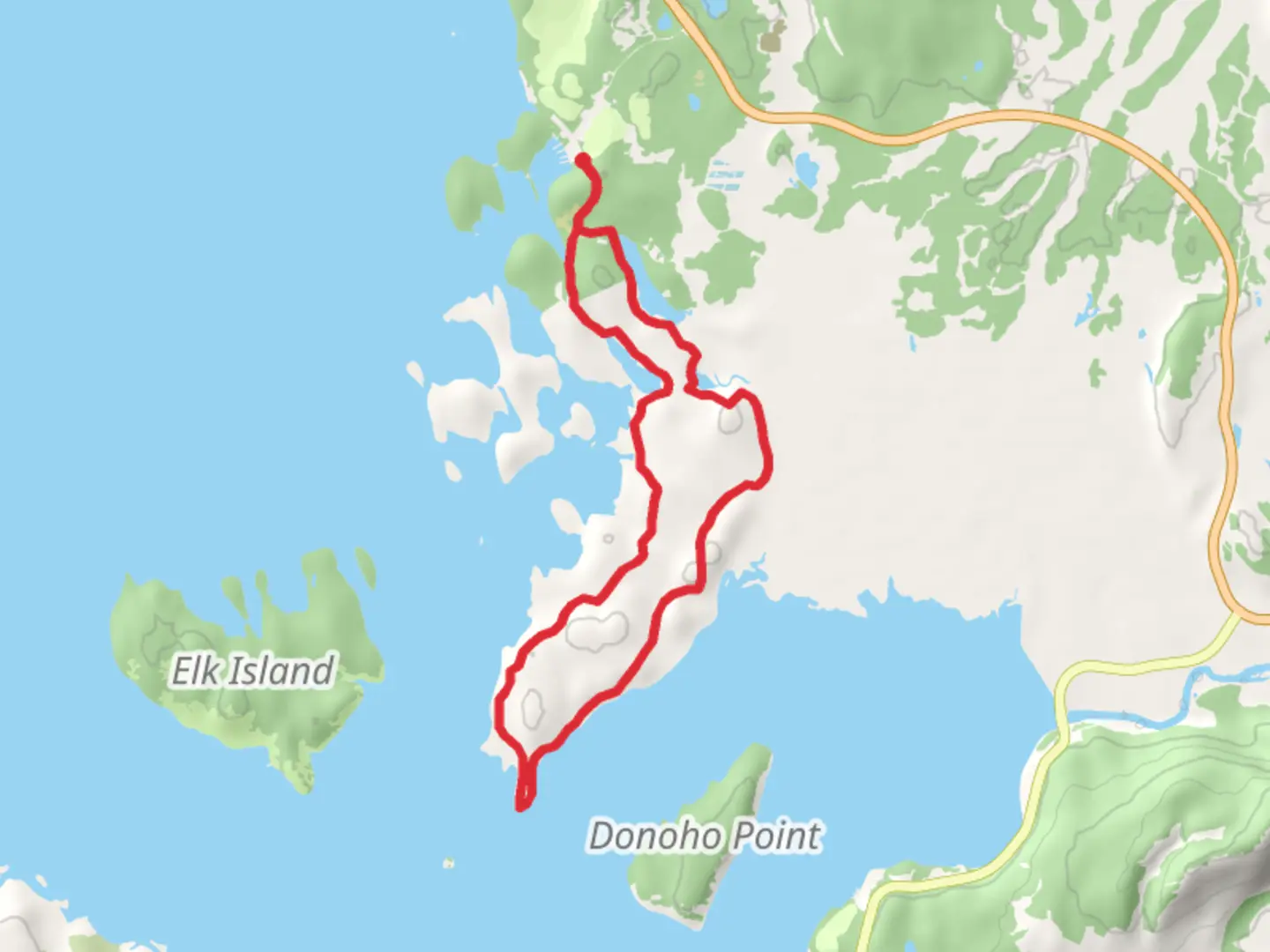 An image depicting the trail Hermitage Point Loop Trail and its surrounding area.