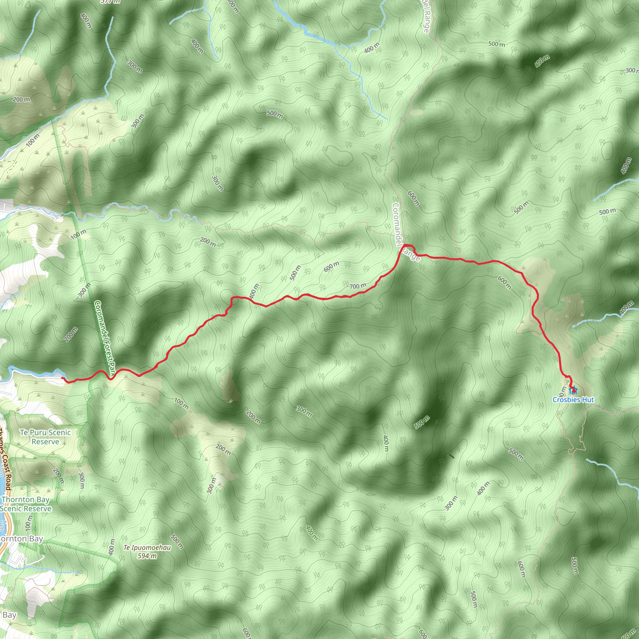 Te Puru Track mobile static map