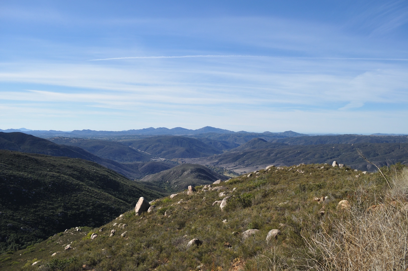 An image depicting the trail Black Mountain from Pamo Road and its surrounding area.