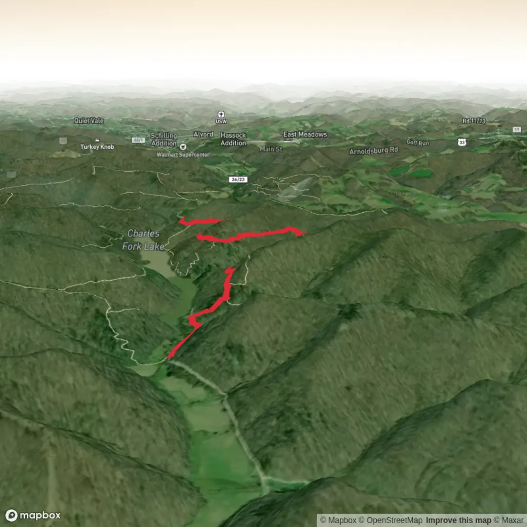 An image depicting the trail Trevor's Trail and its surrounding area.