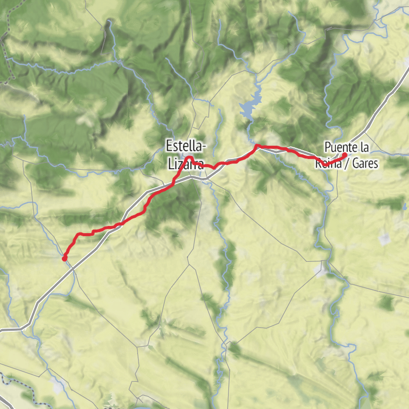 A map preview of the recording Puente La Reina Mountain Biking.